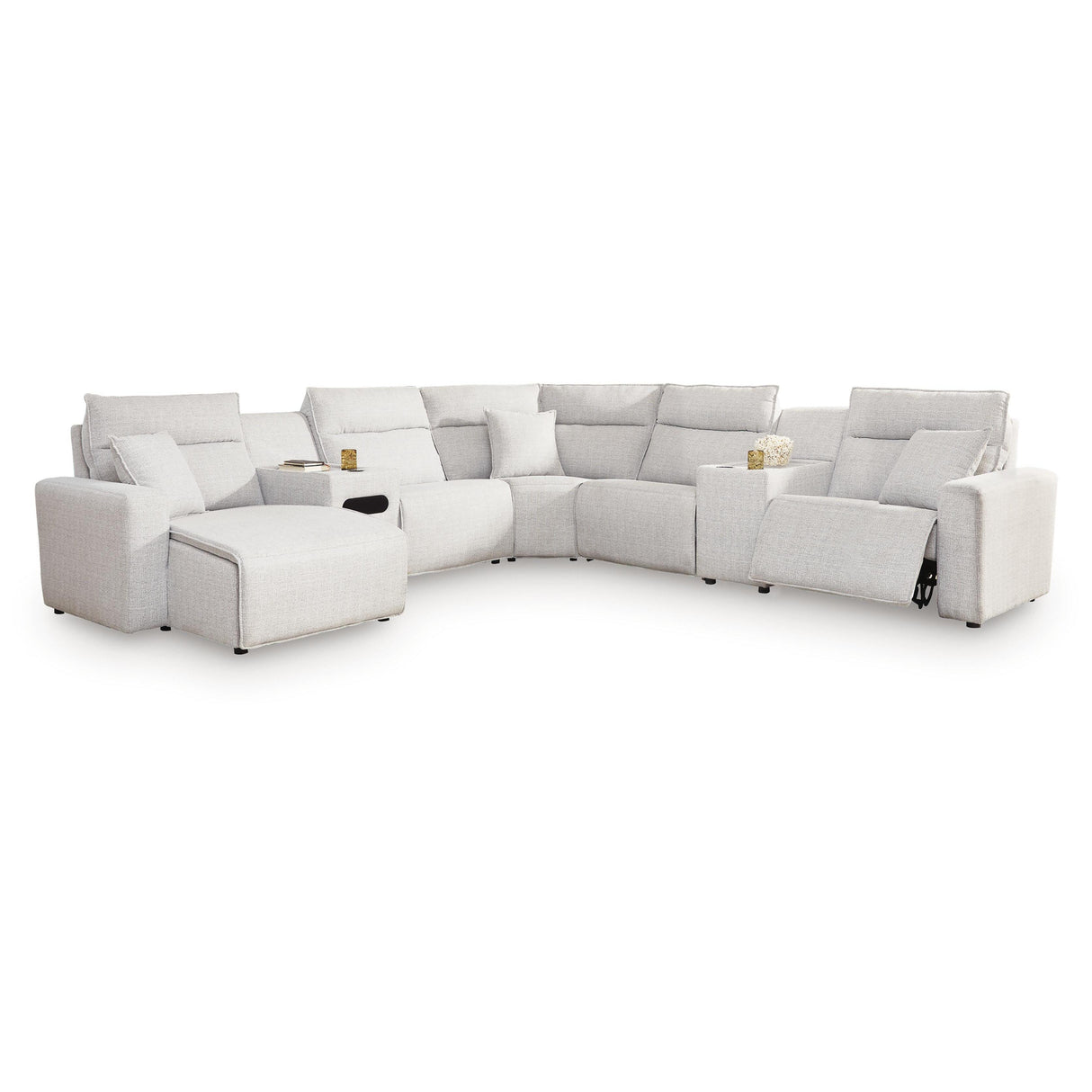Signature Design by Ashley Modmax II 65907S43 6 pc Power Reclining Sectional with Chaise and Audio Console IMAGE 1