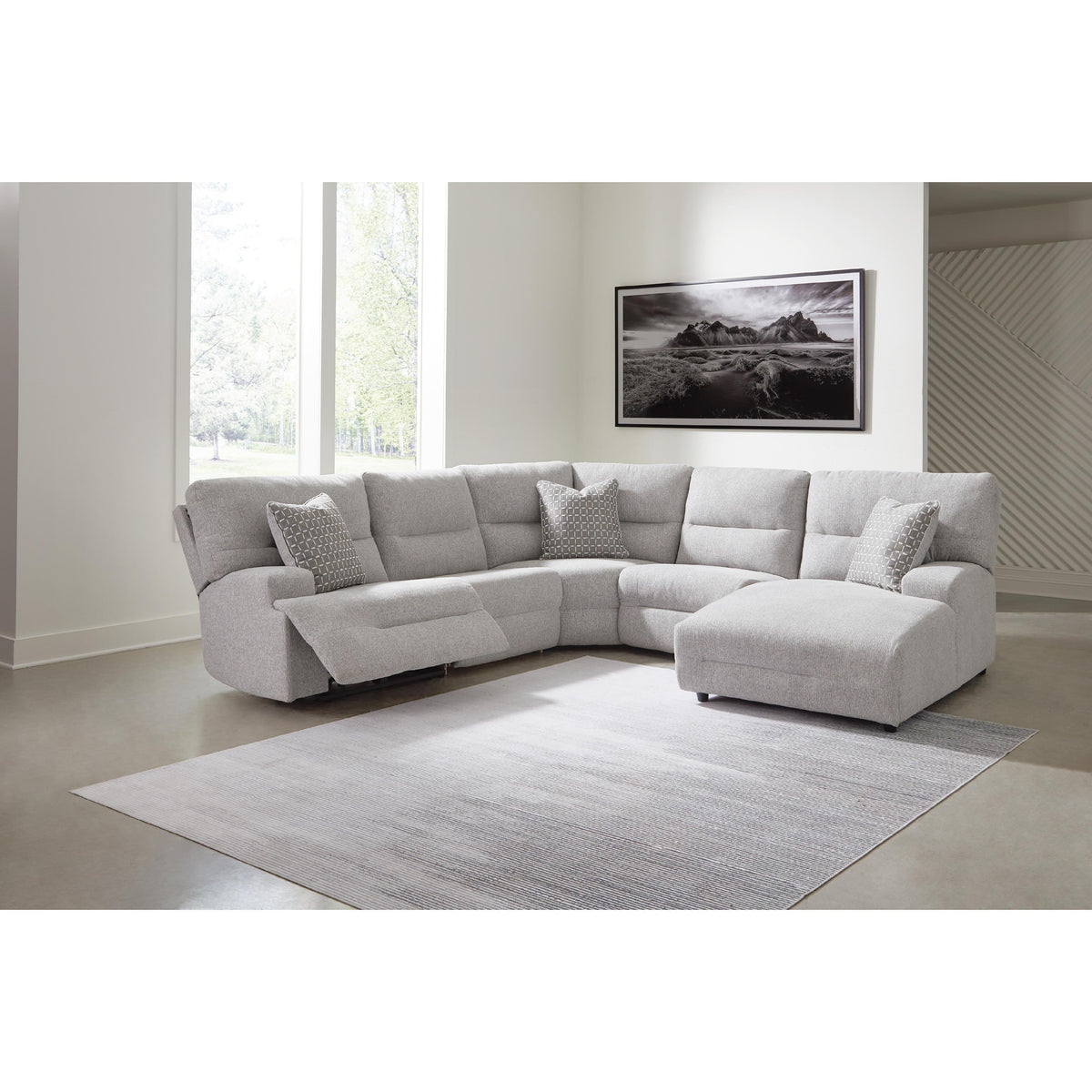Signature Design by Ashley Acklen Place 93605S21 5 pc Power Reclining Sectional with Chaise IMAGE 1