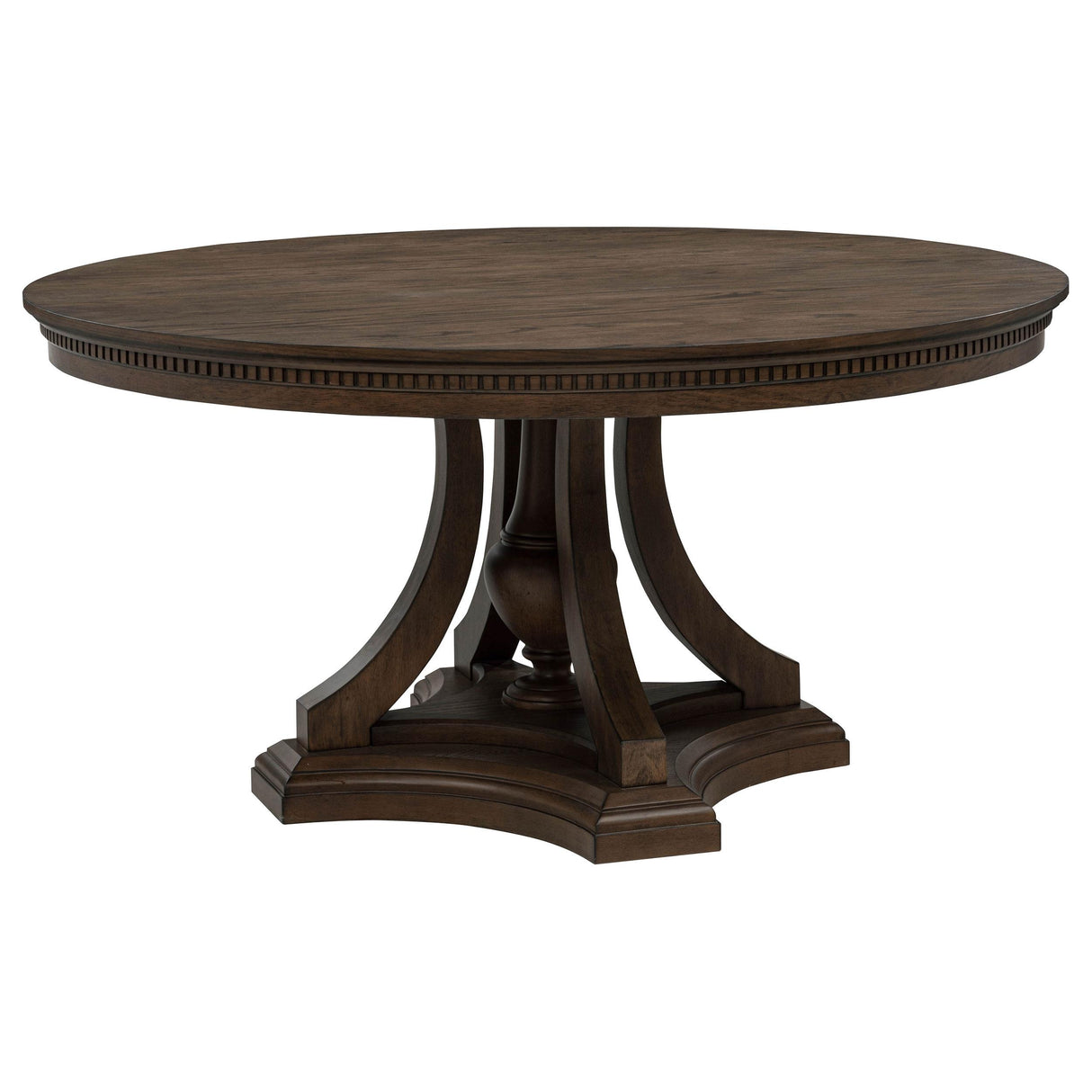 Coaster Furniture Ridgewell 104600 Round Pedestal Dining Table - Dark Oak IMAGE 1