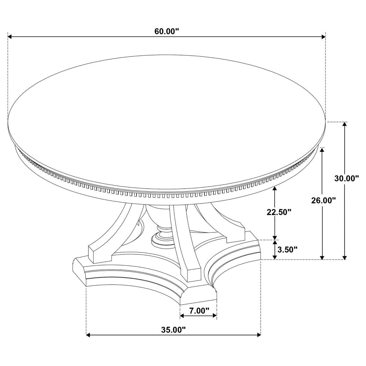 Coaster Furniture Ridgewell 104600 Round Pedestal Dining Table - Dark Oak IMAGE 8