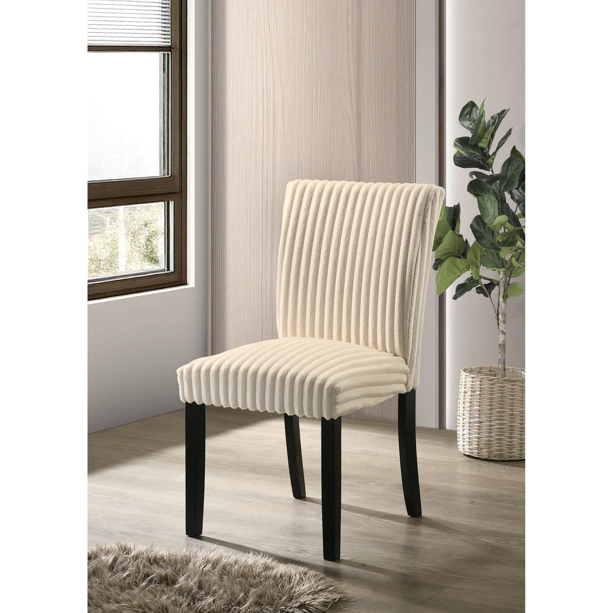 Coaster Furniture Dermott 106512CRM Set of 2 Upholstered Parson Dining Side Chair - Cream IMAGE 8