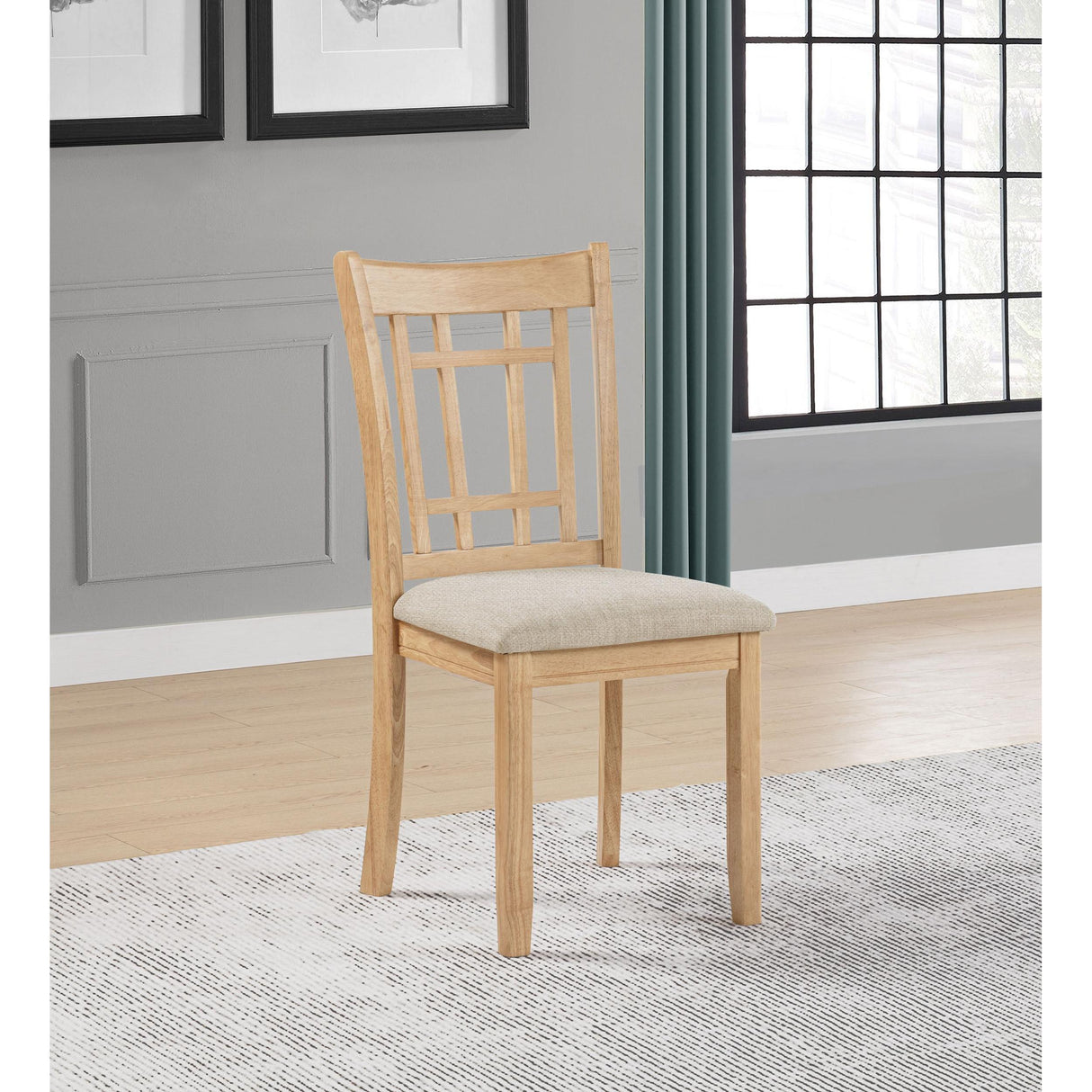 Coaster Furniture Lavon 106622 Set of 2 Wood Dining Side Chair - Linen/Light Oak IMAGE 2
