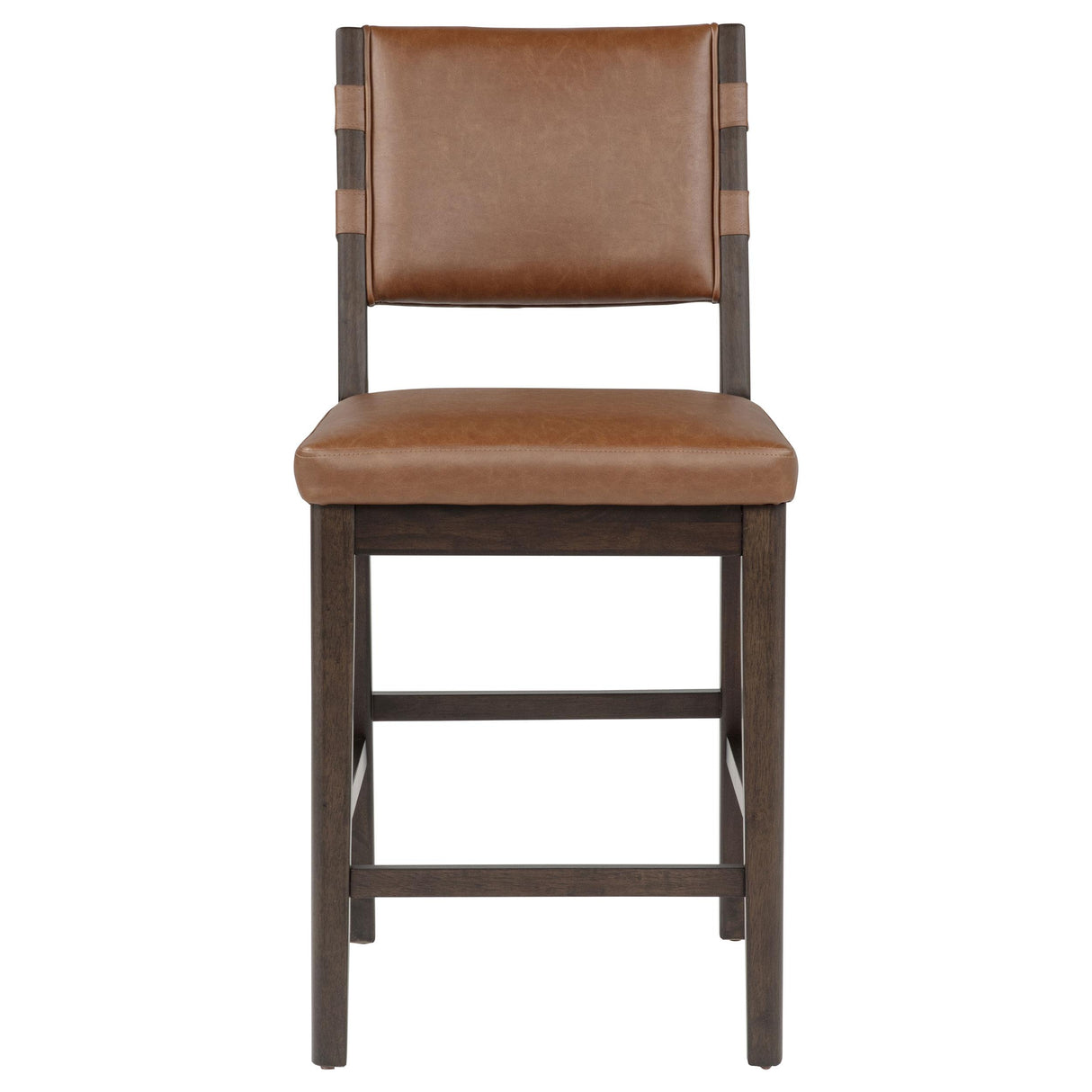 Coaster Furniture Tegan 107079 Set of 2 Faux Leather Upholstered Counter Height Chair - Cognac IMAGE 8