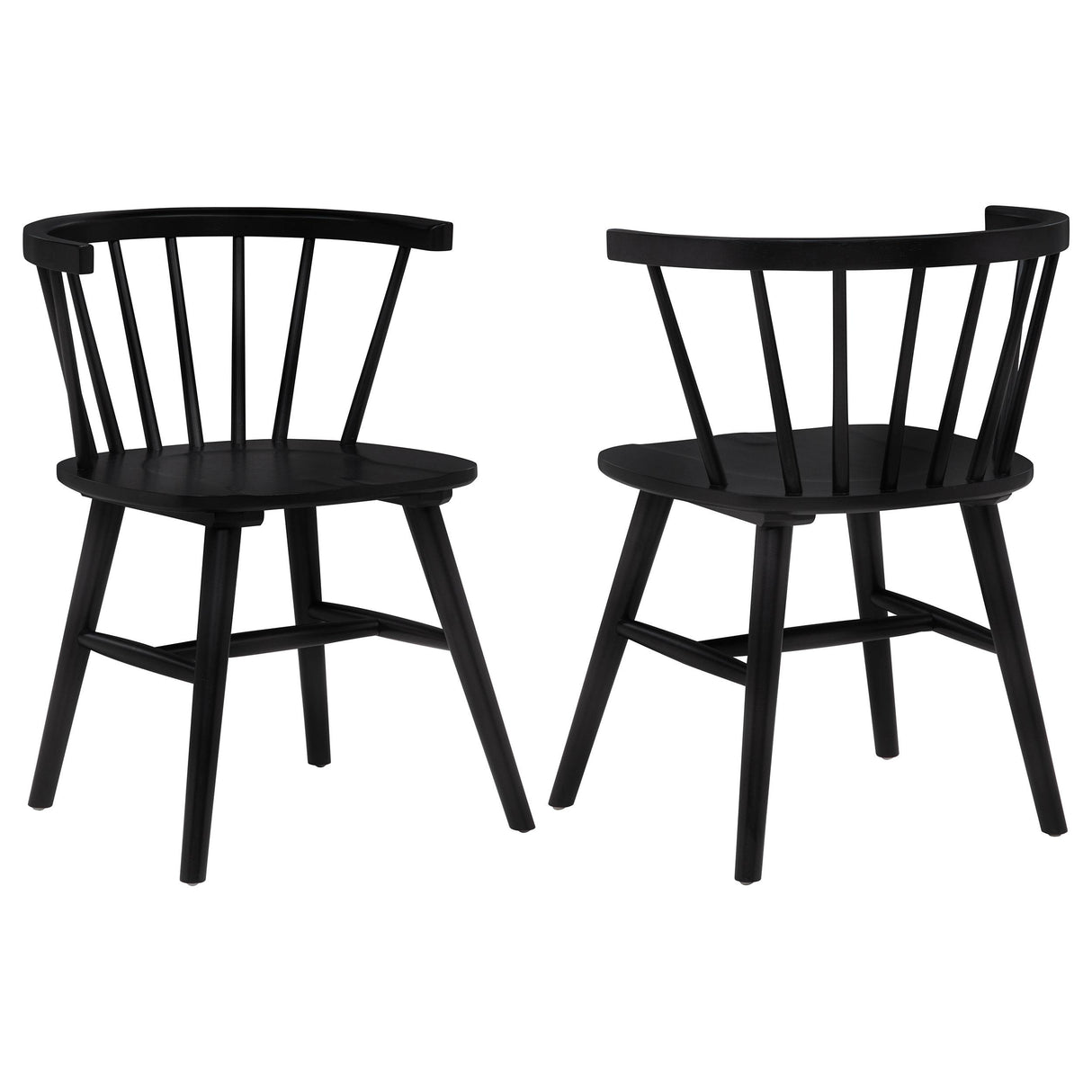 Coaster Furniture Jeffries 107202BLK Set of 2 Windsor Wood Dining Side Chair - Black IMAGE 1
