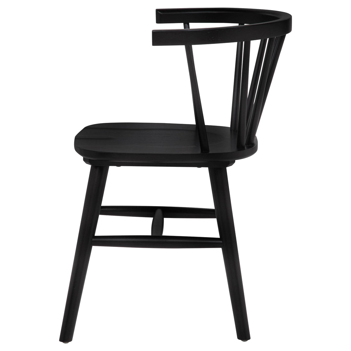 Coaster Furniture Jeffries 107202BLK Set of 2 Windsor Wood Dining Side Chair - Black IMAGE 4