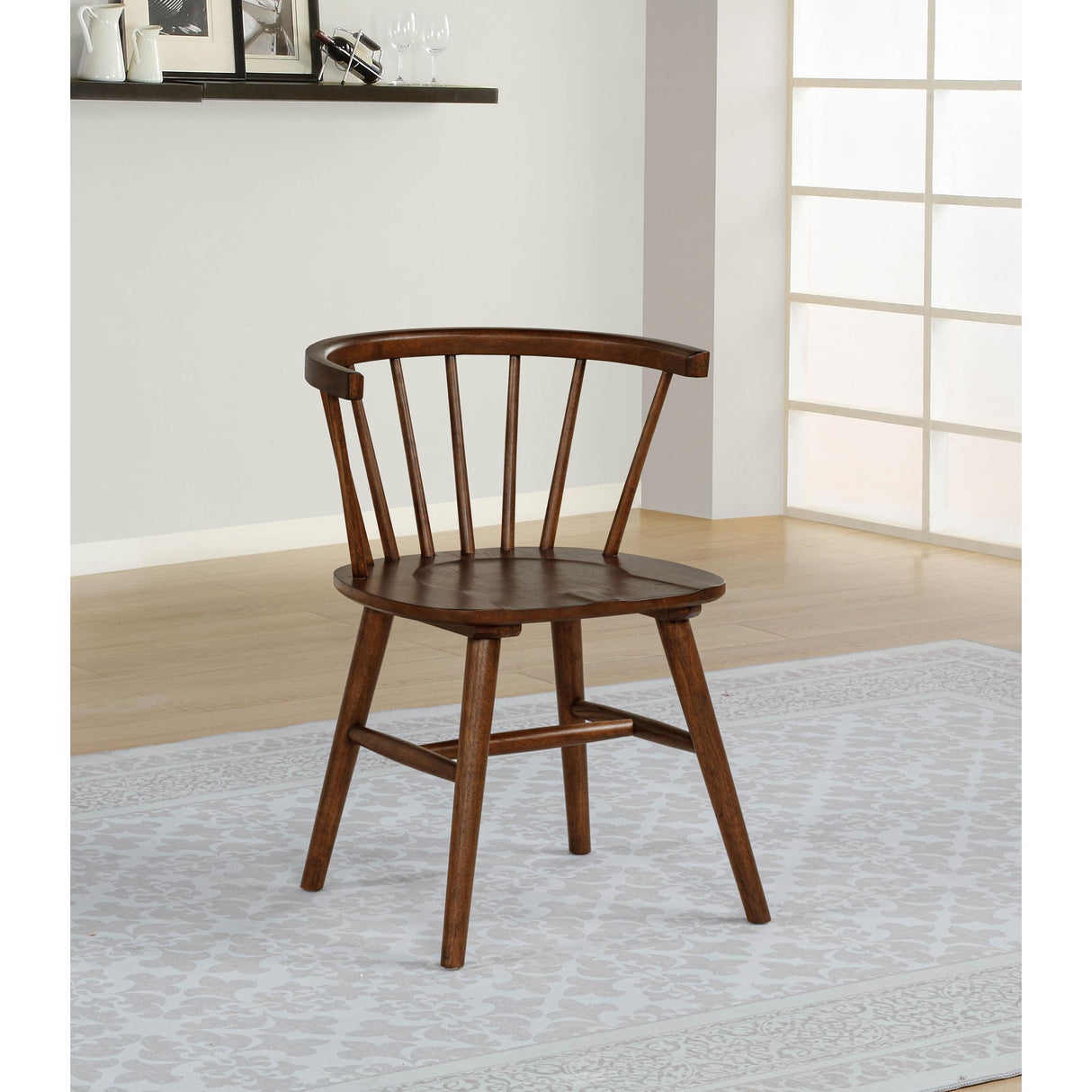 Coaster Furniture Jeffries 107202WAL Set of 2 Windsor Wood Dining Side Chair - Walnut IMAGE 6