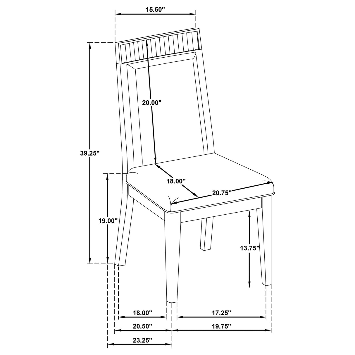 Coaster Furniture Brookmead 108233 Set of 2 Dining Side Chair - Ivory/Black IMAGE 13