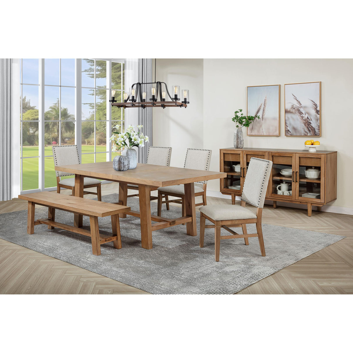 Coaster Furniture Middleton 108540 76-inch Extension Leaf Dining Table - Natural Brown IMAGE 12