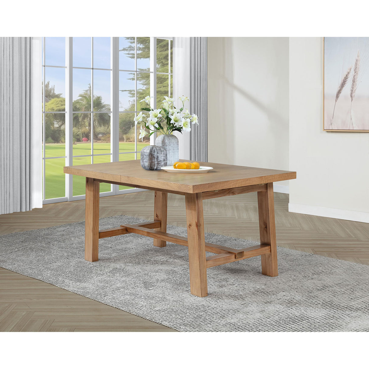 Coaster Furniture Middleton 108540 76-inch Extension Leaf Dining Table - Natural Brown IMAGE 8