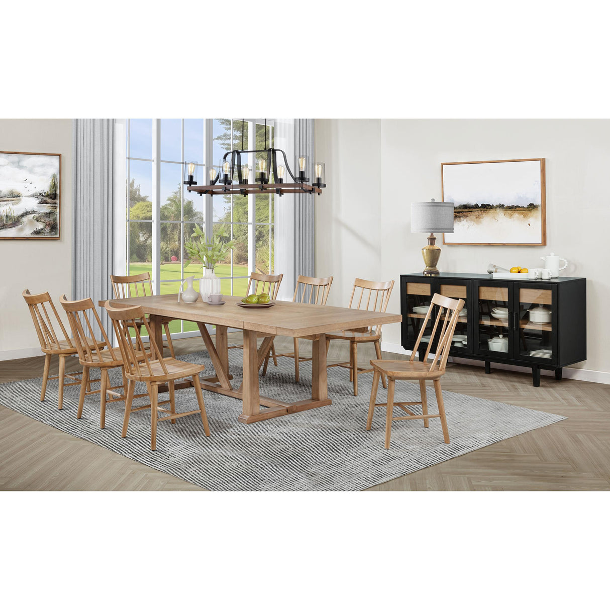 Coaster Furniture Middleton 108541 106-inch Extension Leaf Dining Table - Natural Brown IMAGE 11
