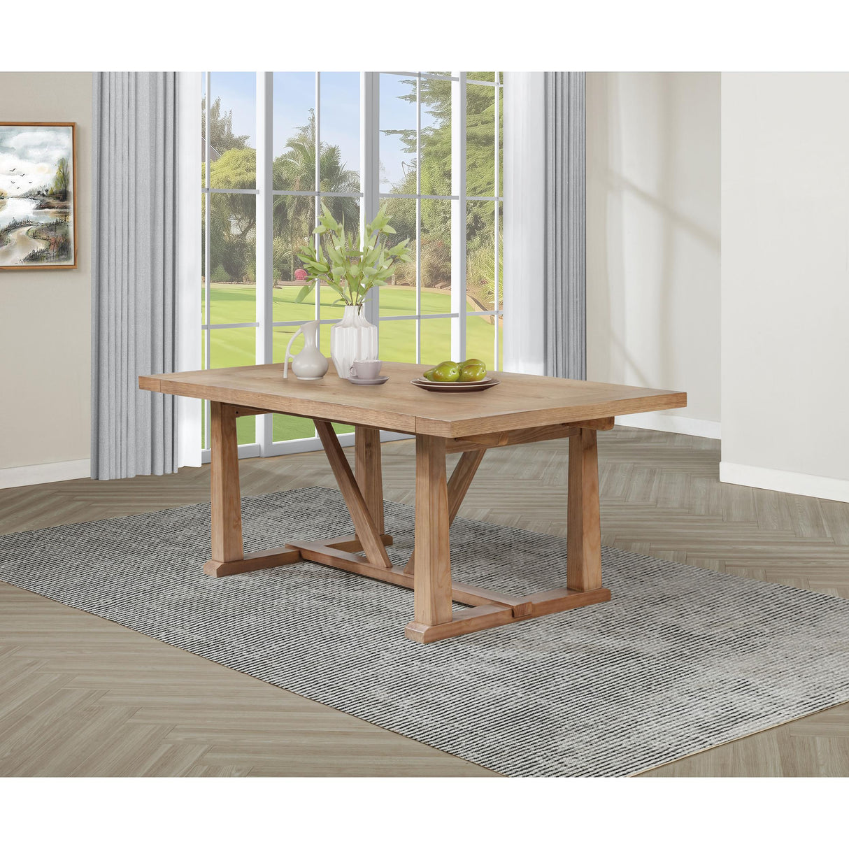 Coaster Furniture Middleton 108541 106-inch Extension Leaf Dining Table - Natural Brown IMAGE 12