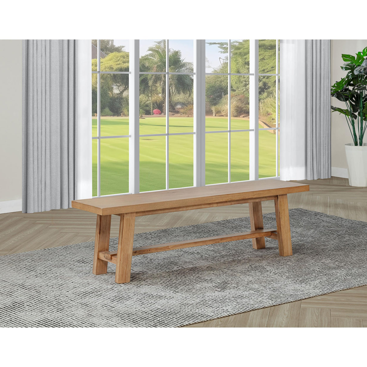 Coaster Furniture Middleton 108543 60-inch Wood Backless Dining Bench - Natural Brown IMAGE 4