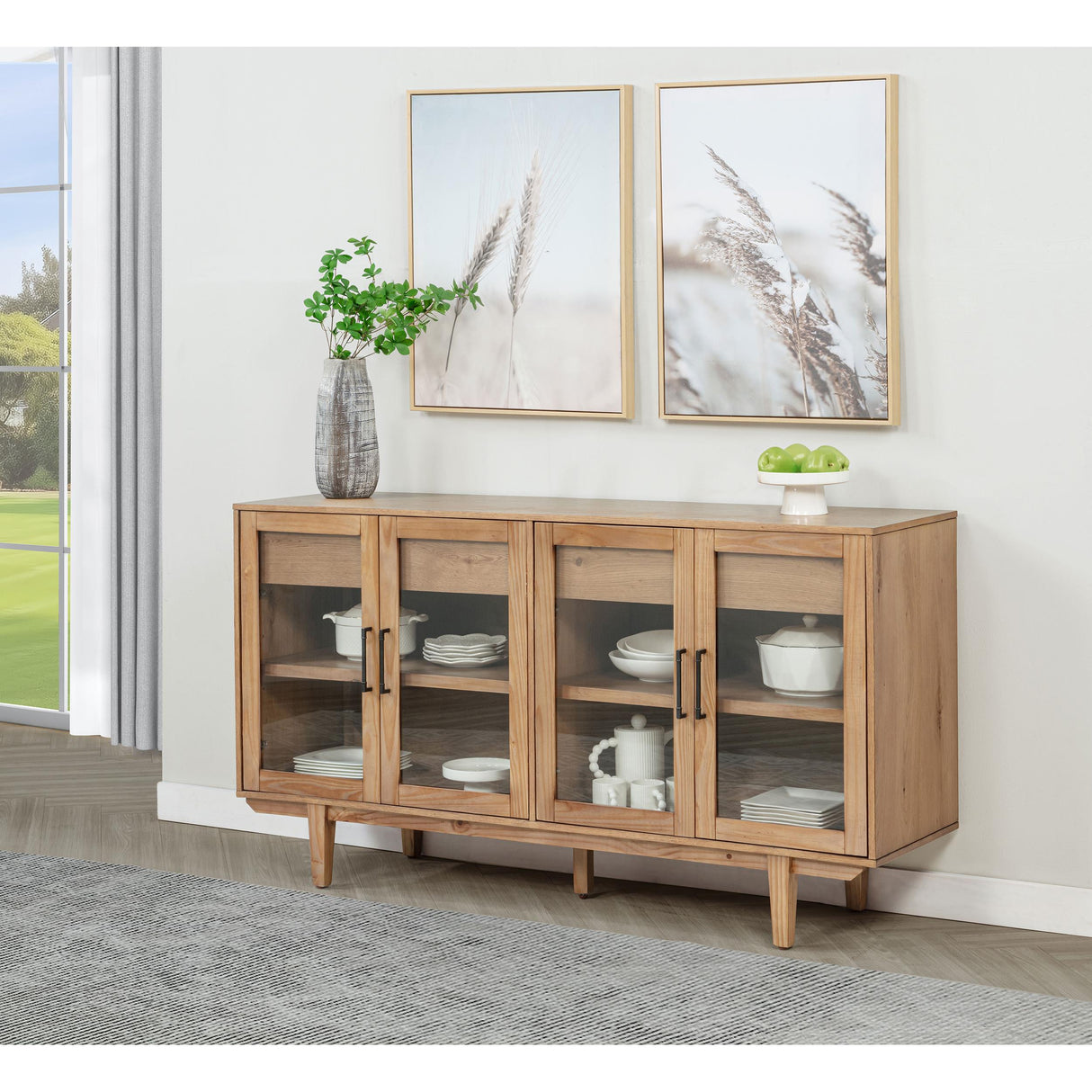 Coaster Furniture Middleton 108545NAT 4-door Sideboard Server with Dual Drawers - Natural IMAGE 2