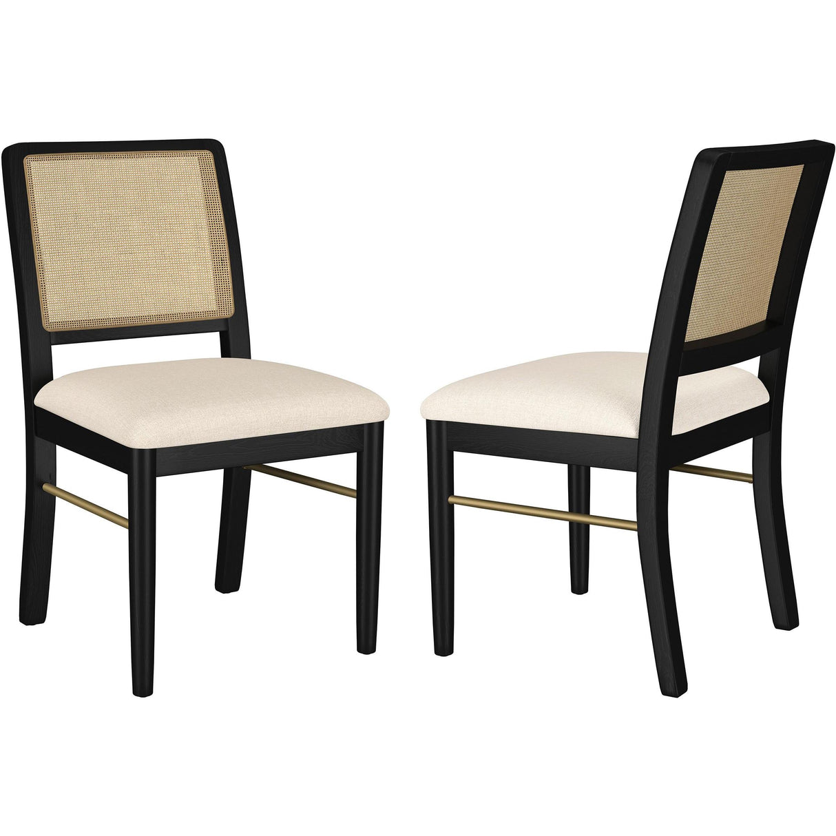 Coaster Furniture Arini 108932BLK Set of 2 Rattan Cane Dining Side Chair - Black IMAGE 1