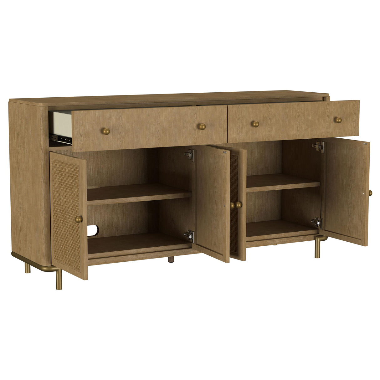 Coaster Furniture Arini 108935SWD 2-drawer Cane Door Dining Sideboard Server - Sand Wash IMAGE 8