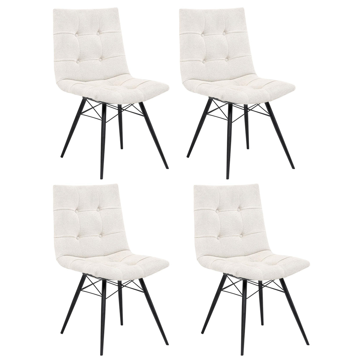 Coaster Furniture Aiken 110332STN Set of 4 Fabric Upholstered Dining Side Chair - Saddle Stone White IMAGE 1