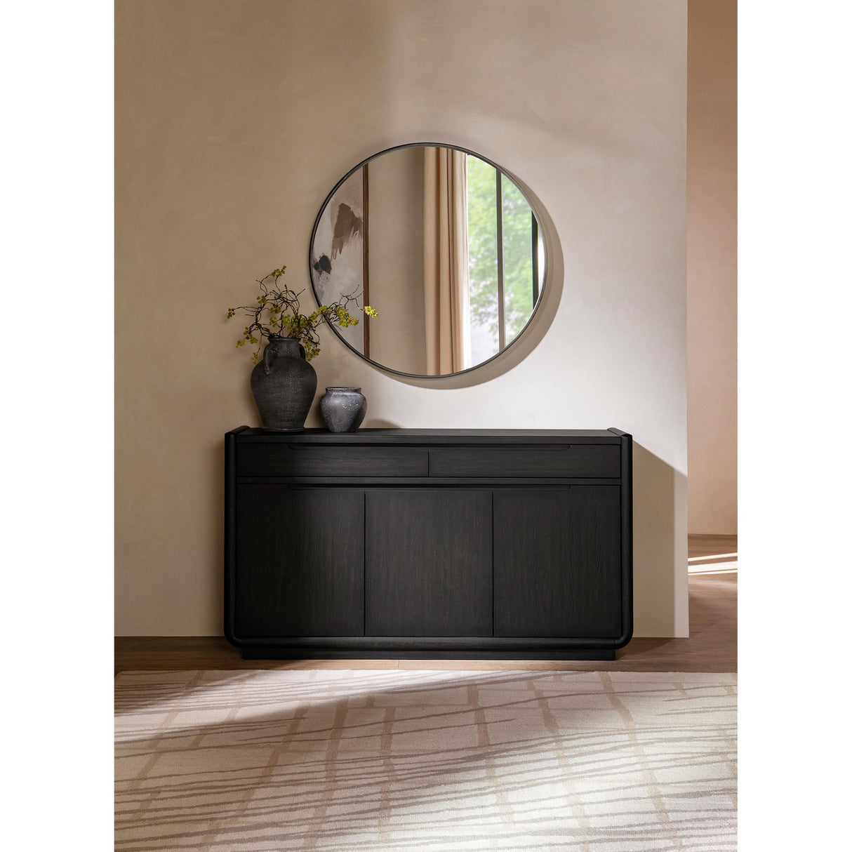 Coaster Furniture Leandro 115395 2-drawer Dining Sideboard Server - Burnished Black IMAGE 3