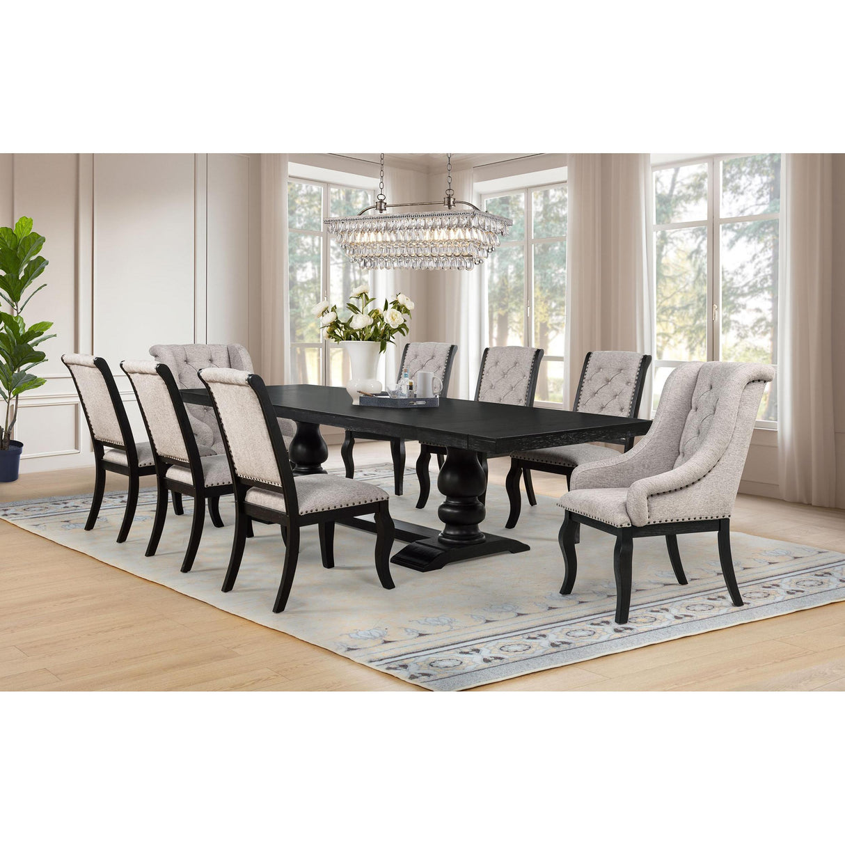 Coaster Furniture Phelps 121233 Set of 2 Upholstered Dining Arm Chair - Tan Distressed Noir IMAGE 15