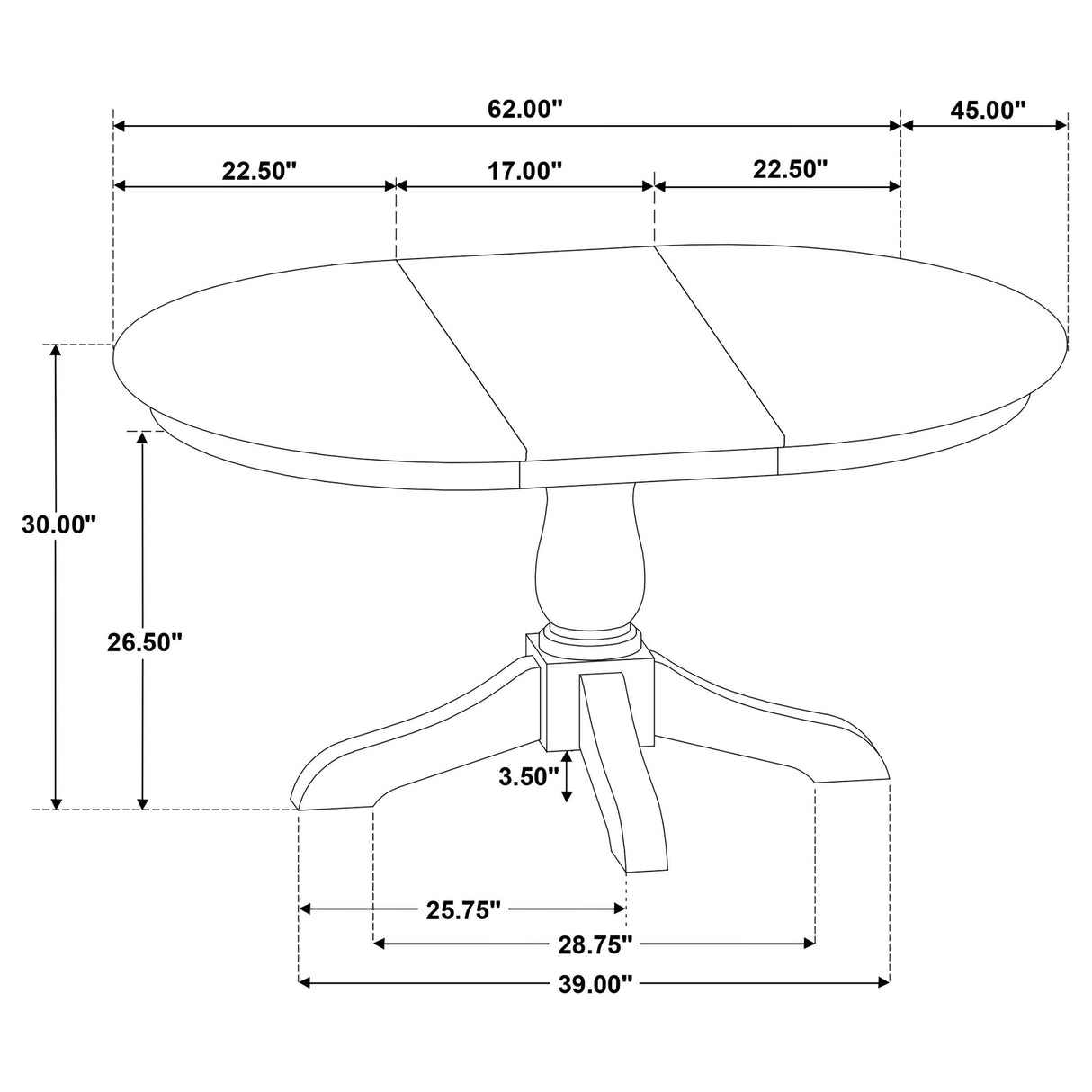 Coaster Furniture Orrison 121261 Oval 62-inch Wood Extension Leaf Dining Table - Linen IMAGE 12