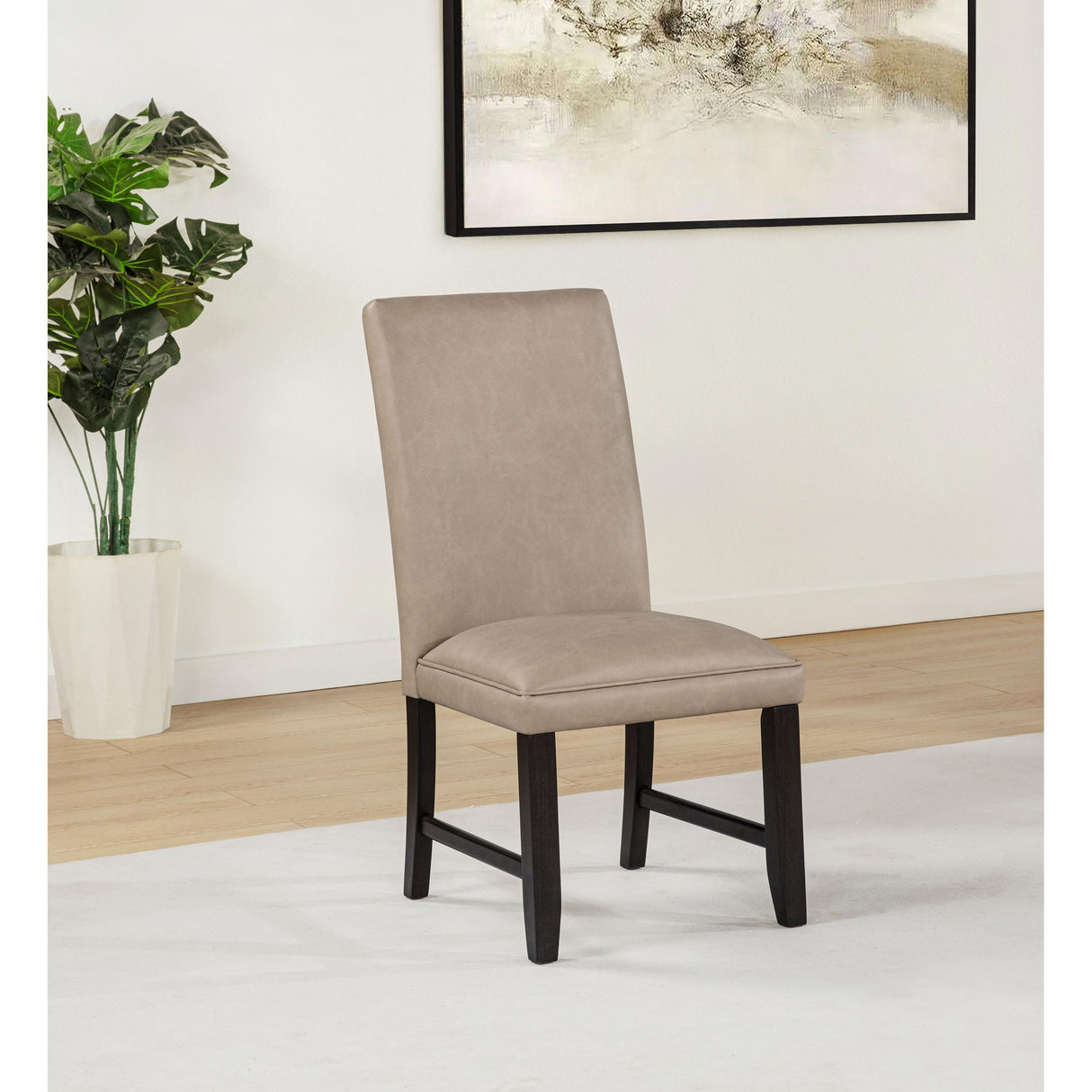 Coaster Furniture Averill 121292TAN Set of 2 Faux Leather Upholstered Dining Side Chair - Tan IMAGE 5