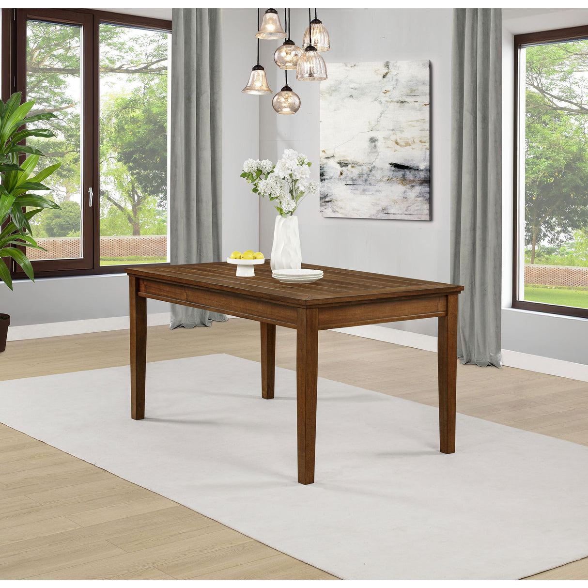 Coaster Furniture Atwood 121761 Rectangular Wood Dining Table - Warm Brown IMAGE 4