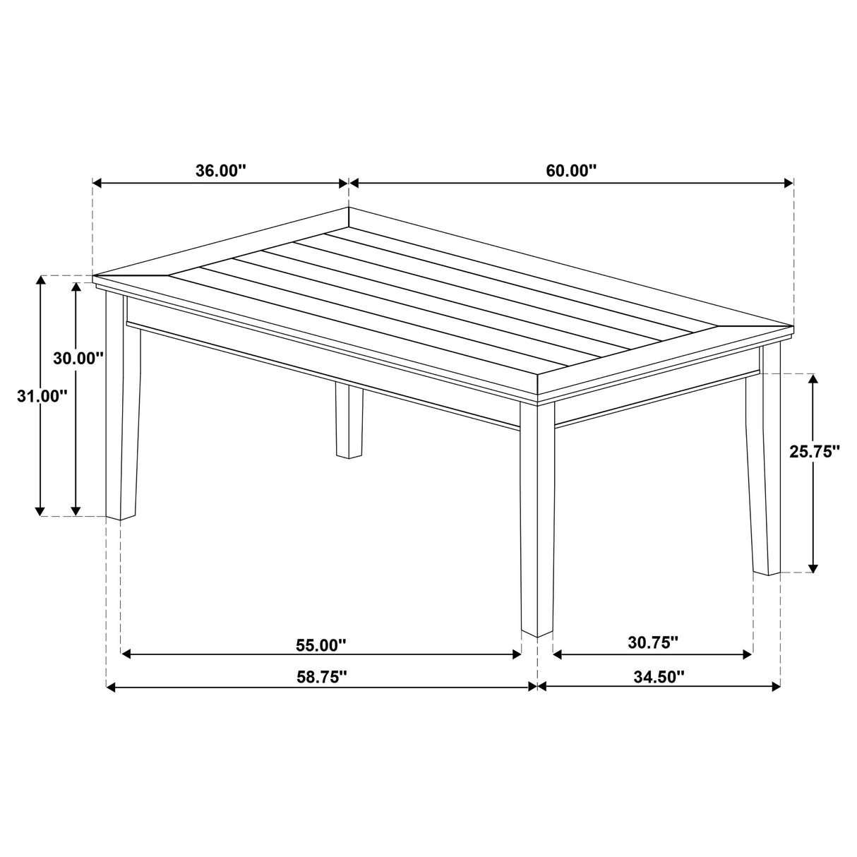 Coaster Furniture Atwood 121761 Rectangular Wood Dining Table - Warm Brown IMAGE 6