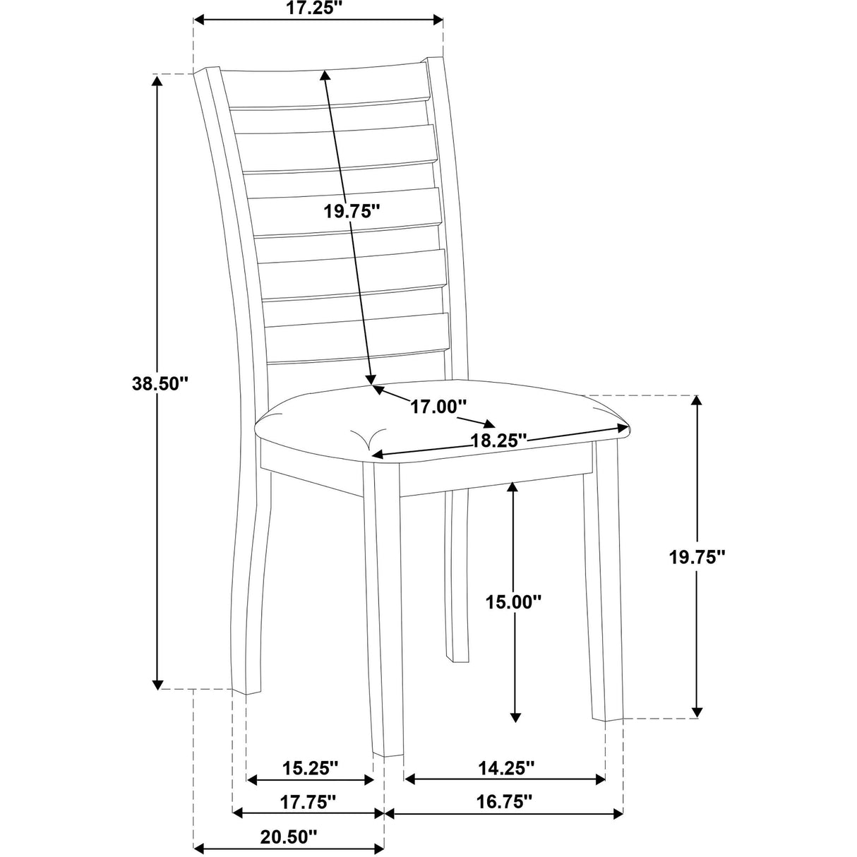 Coaster Furniture Atwood 121762 Wood Dining Side Chair Upholstered Seat - Warm Brown IMAGE 15