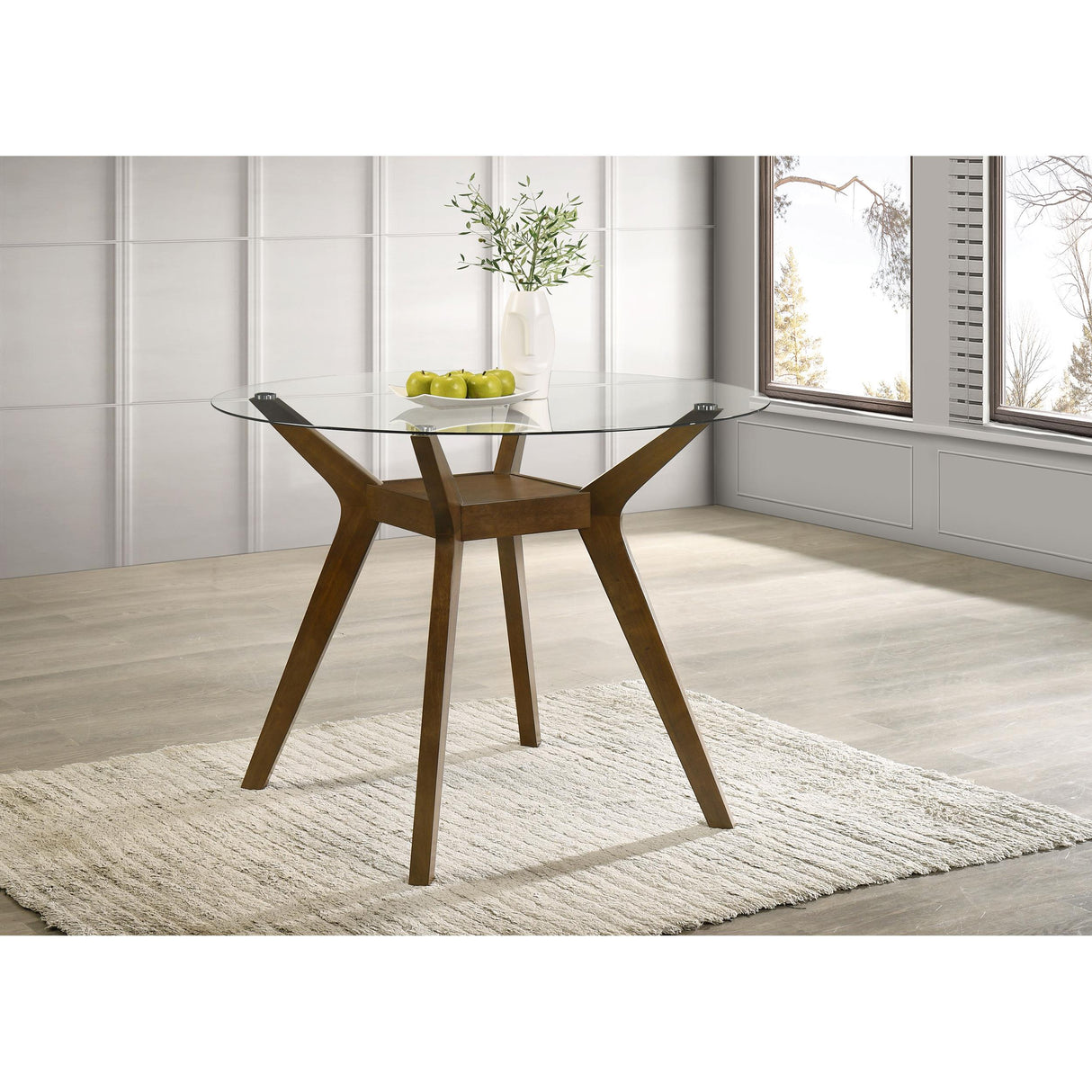 Coaster Furniture Paxton 122178BG Round 48-inch Glass Top Counter Height Dining Table - Brown IMAGE 4
