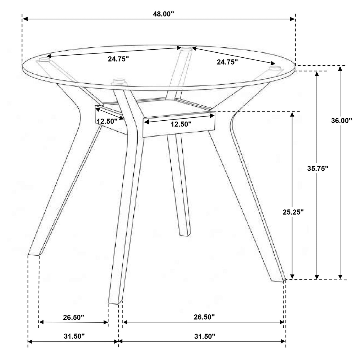 Coaster Furniture Paxton 122178BG Round 48-inch Glass Top Counter Height Dining Table - Brown IMAGE 5