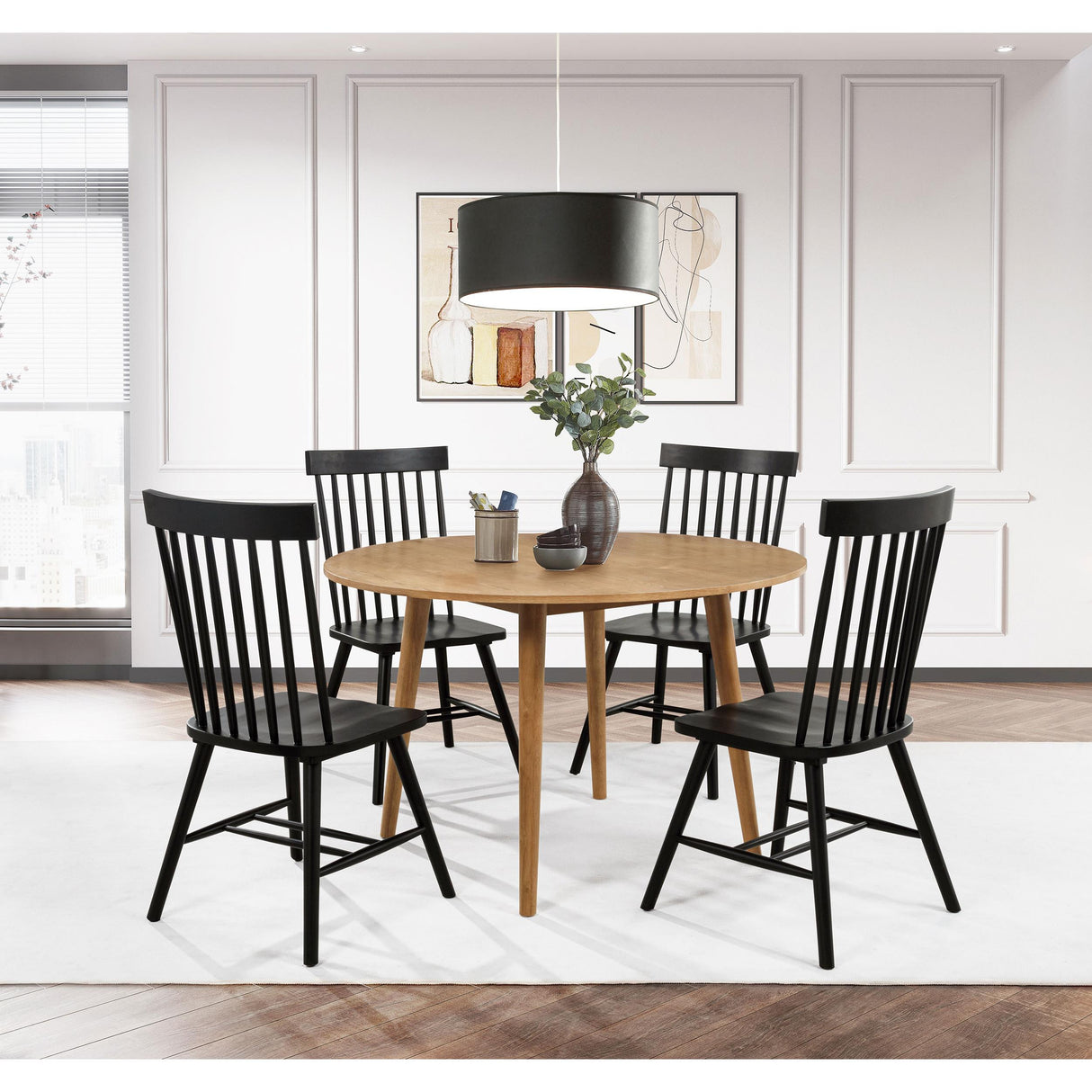 Coaster Furniture Andrews 122500 48-inch Round Wood Dining Room Table - Light Ash IMAGE 5