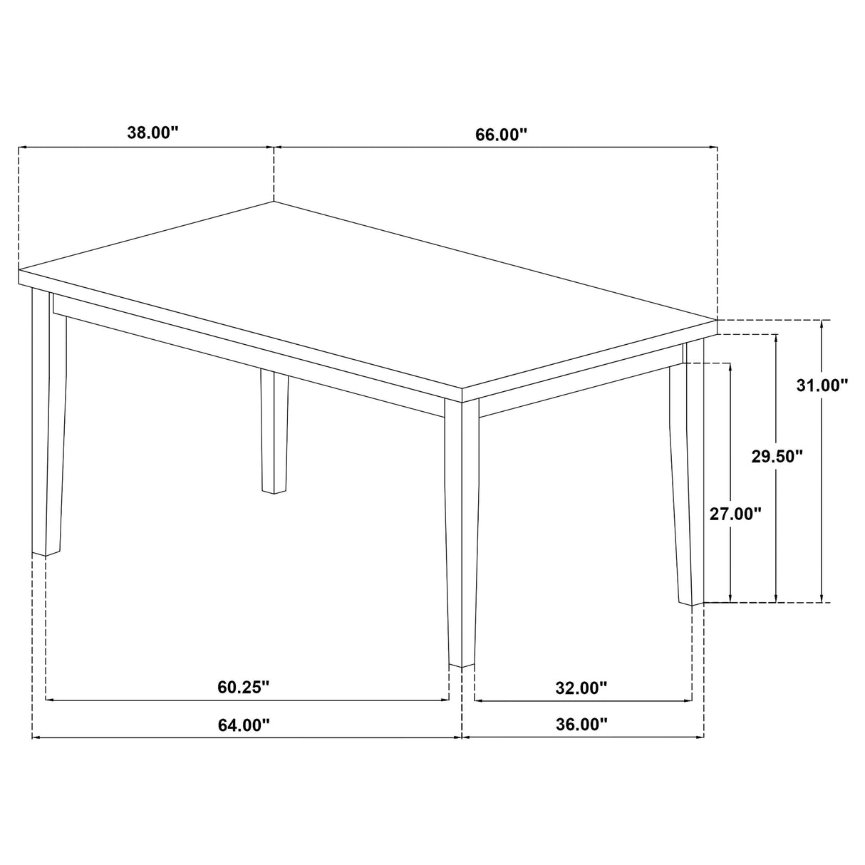 Coaster Furniture Andrews 122501 66-inch Rectangular Dining Table - Light Ash/White IMAGE 5