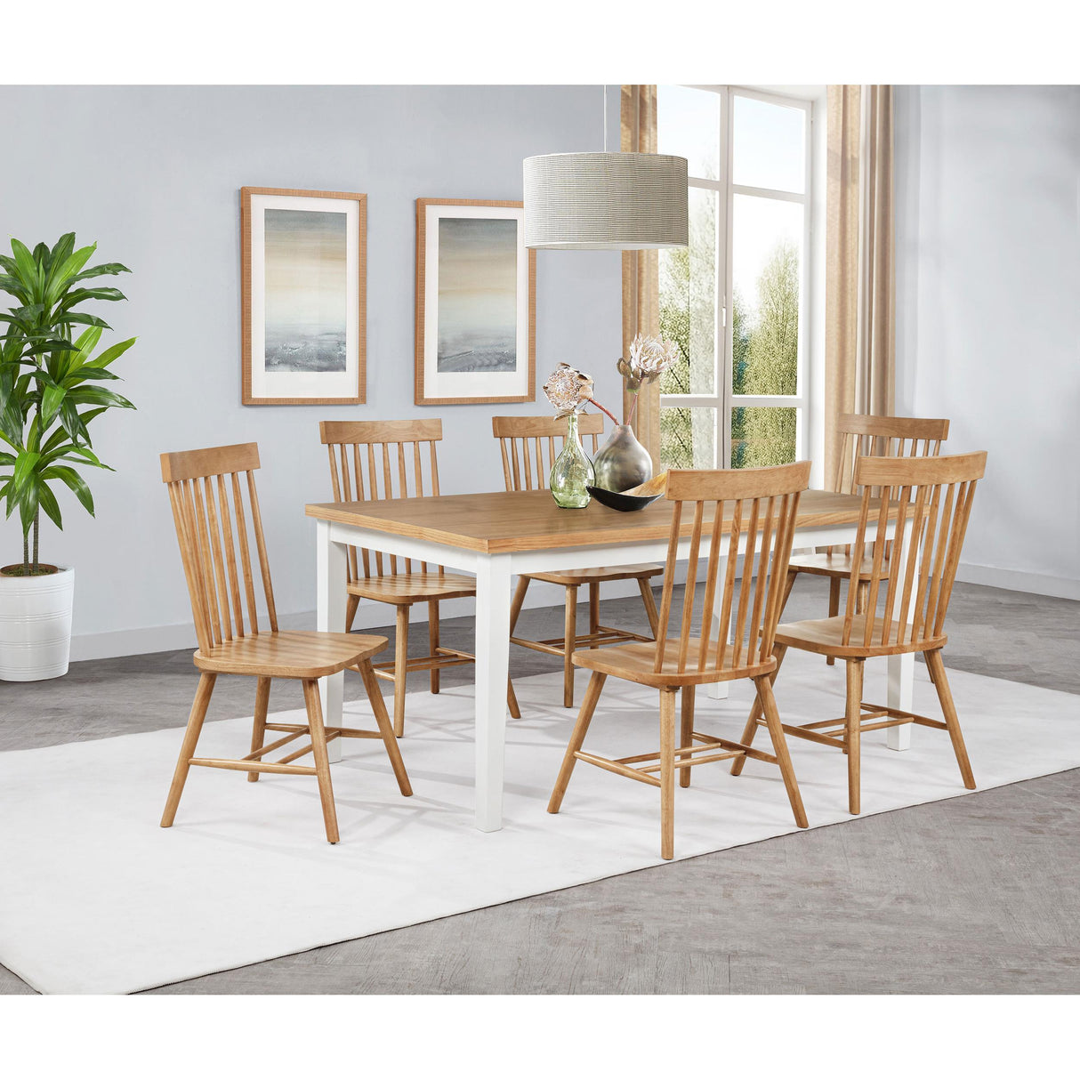 Coaster Furniture Andrews 122501 66-inch Rectangular Dining Table - Light Ash/White IMAGE 8