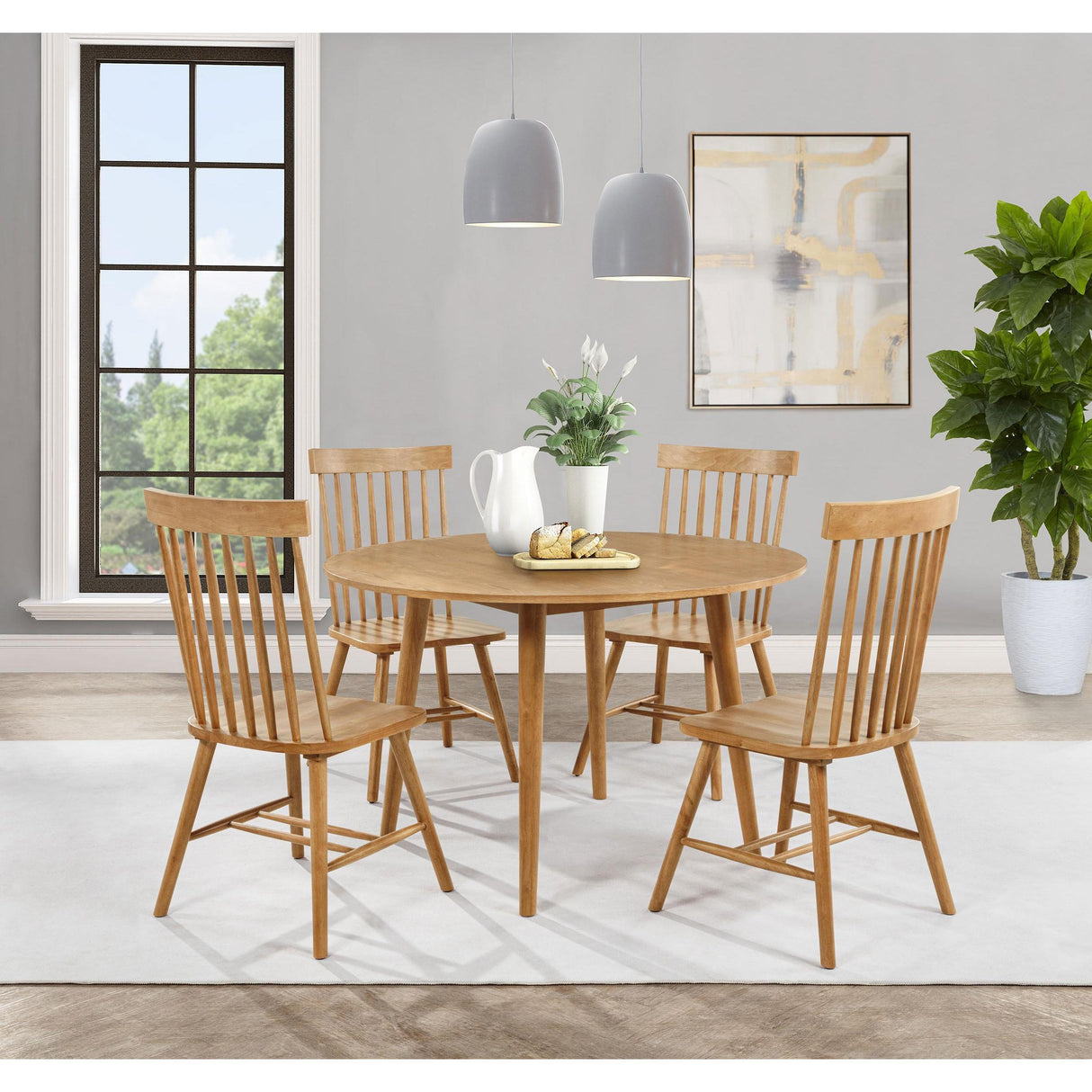 Coaster Furniture Andrews 122502 Set of 2 Windsor Spindle Back Dining Side Chair - Light Ash IMAGE 13