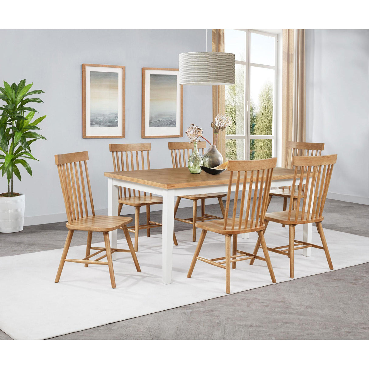 Coaster Furniture Andrews 122502 Set of 2 Windsor Spindle Back Dining Side Chair - Light Ash IMAGE 14