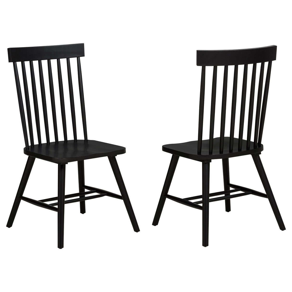 Coaster Furniture Andrews 122502BLK Set of 2 Windsor Spindle Back Dining Side Chair - Black IMAGE 1