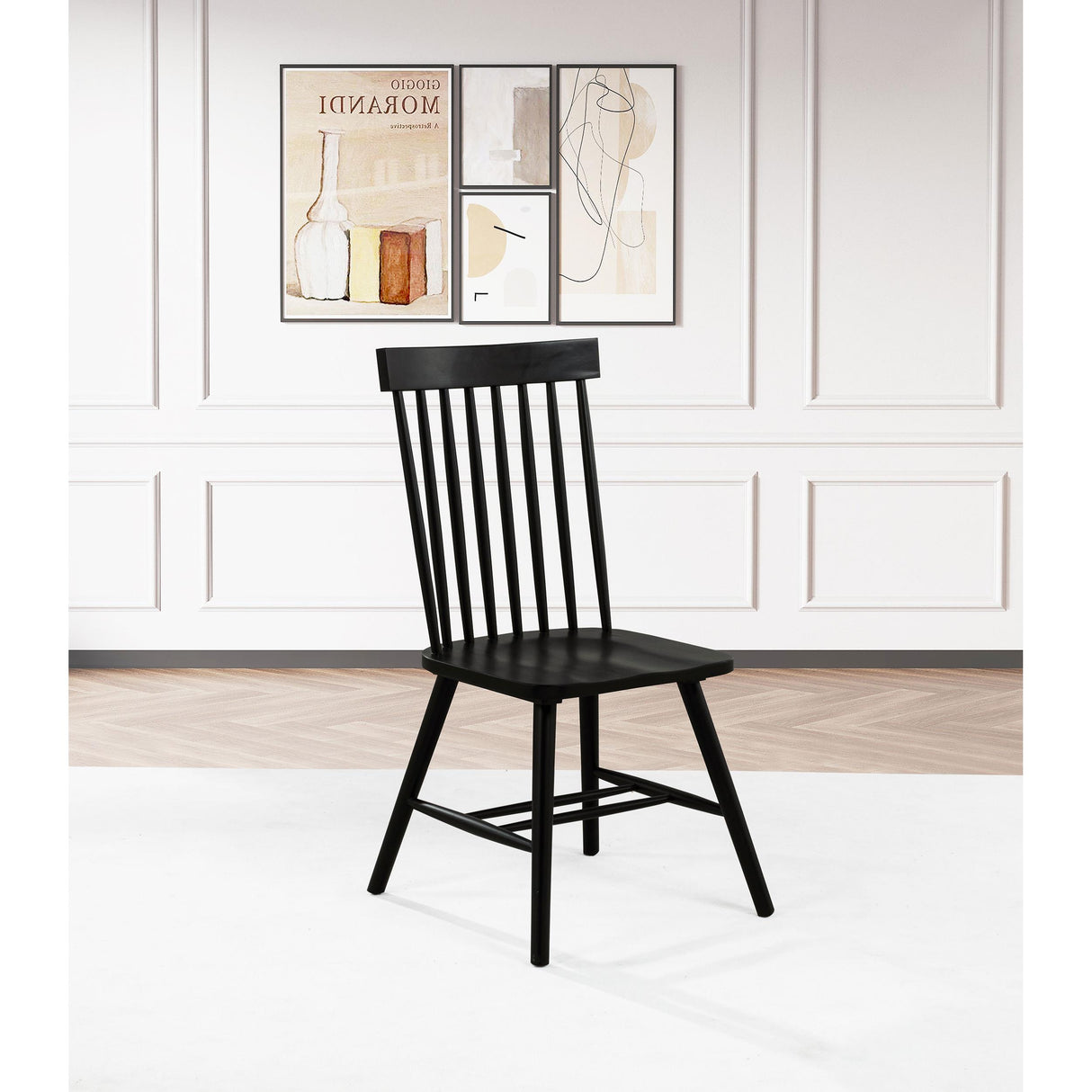 Coaster Furniture Andrews 122502BLK Set of 2 Windsor Spindle Back Dining Side Chair - Black IMAGE 6