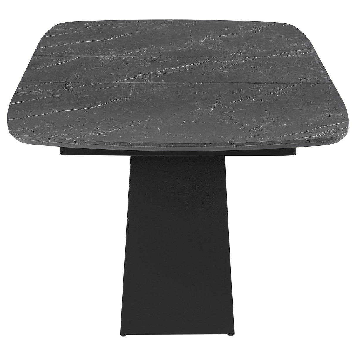 Coaster Furniture Potero 123131 73-inch Faux Marble Extension Leaf Dining Table - Black IMAGE 7