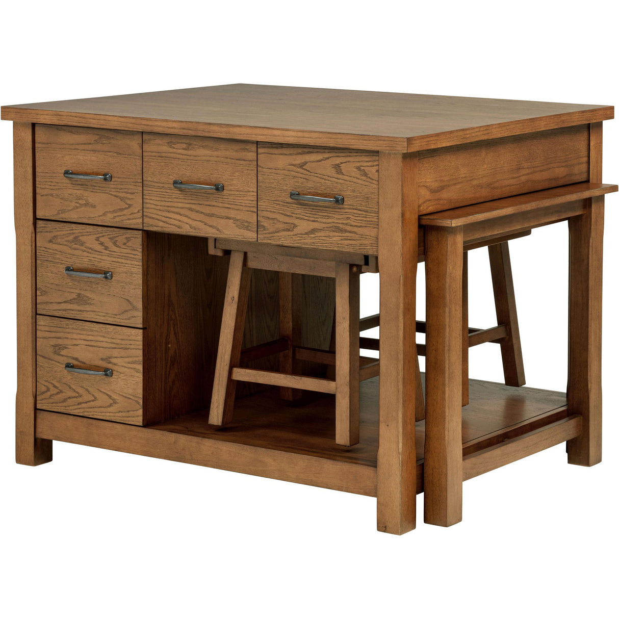 Coaster Furniture Mayfair 182446 3-piece Kitchen Island with Extension Table - Dark Oak IMAGE 4