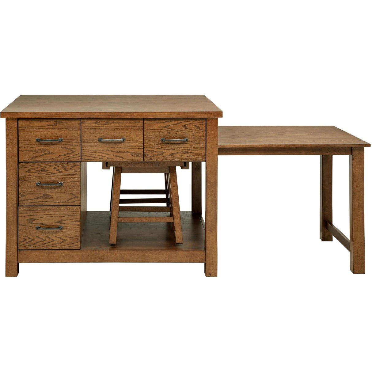 Coaster Furniture Mayfair 182446 3-piece Kitchen Island with Extension Table - Dark Oak IMAGE 5