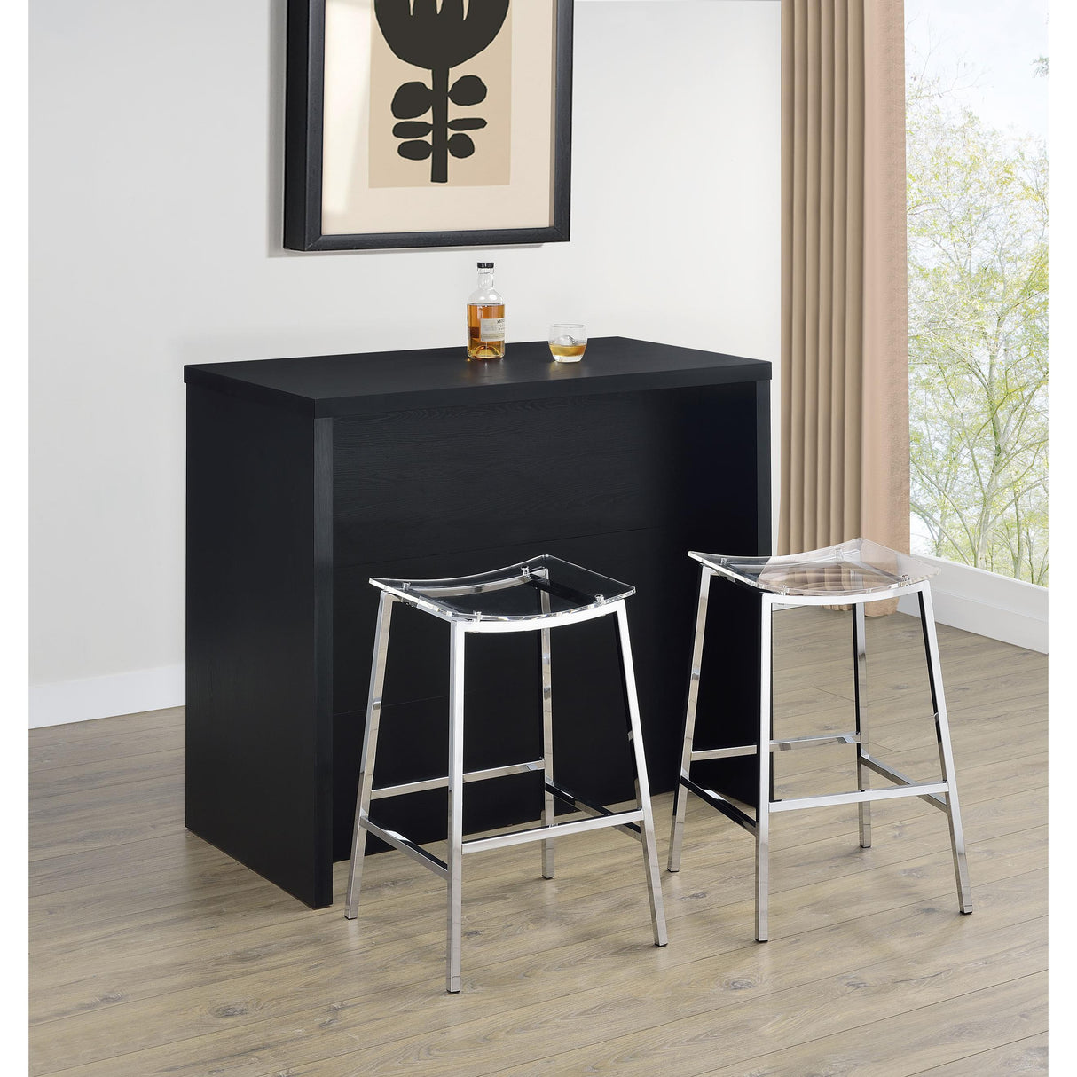 Coaster Furniture Topanga 182784 Engineered Wood Freestanding Home Bar - Black IMAGE 6