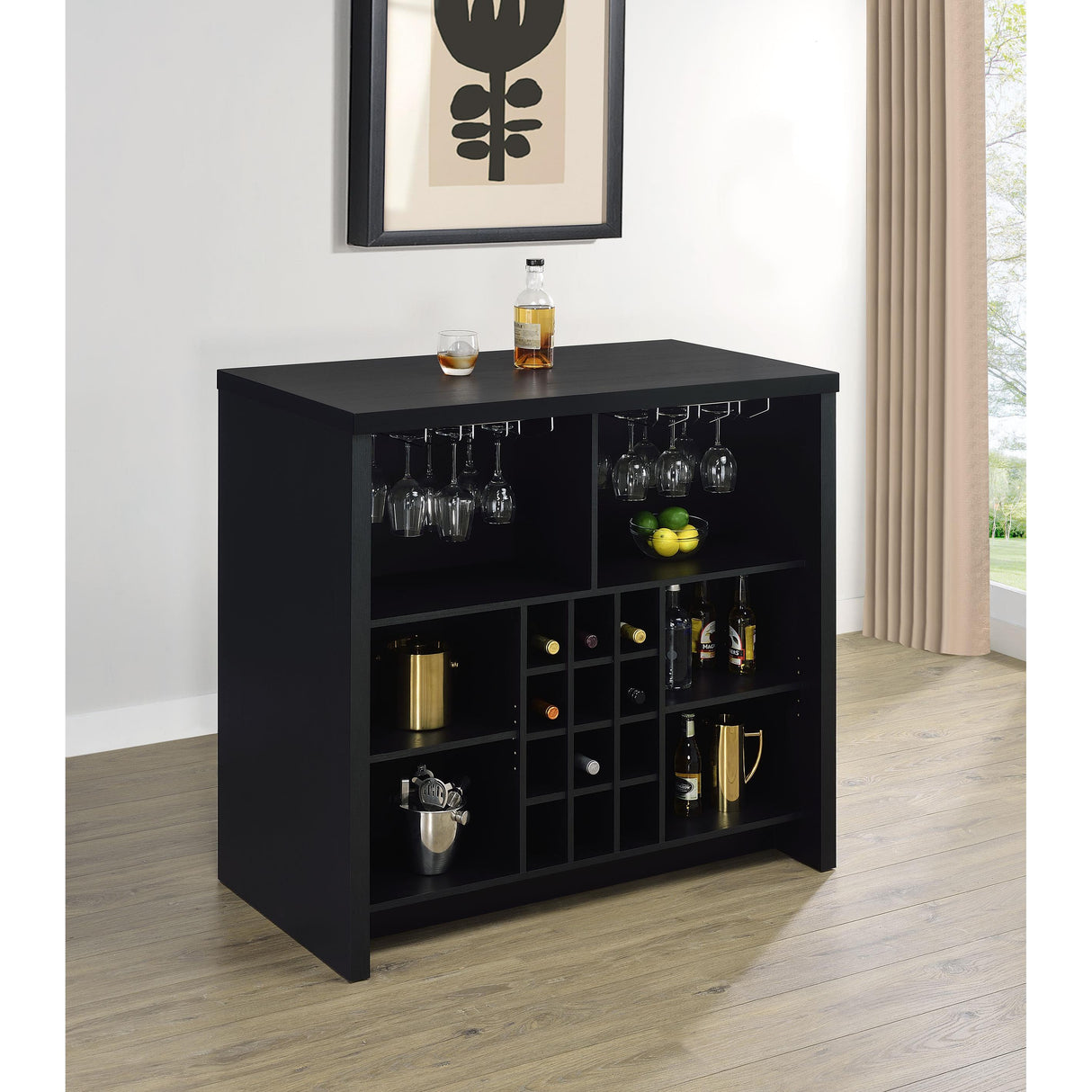 Coaster Furniture Topanga 182784 Engineered Wood Freestanding Home Bar - Black IMAGE 9