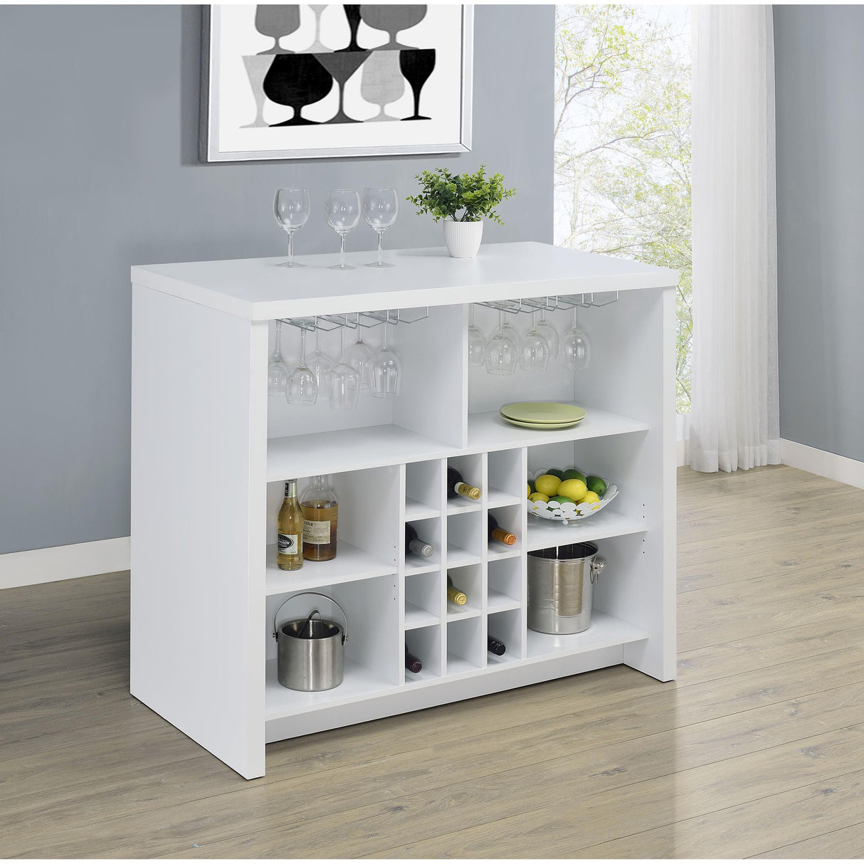 Coaster Furniture Topanga 182786 Engineered Wood Freestanding Home Bar - White IMAGE 9