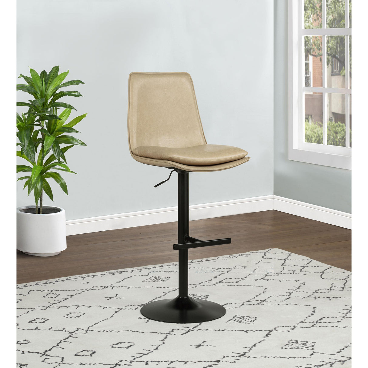 Coaster Furniture Eldridge 182957TAN Faux Leather Upholstered Adjustable Bar Stool - Coffee Tan IMAGE 6
