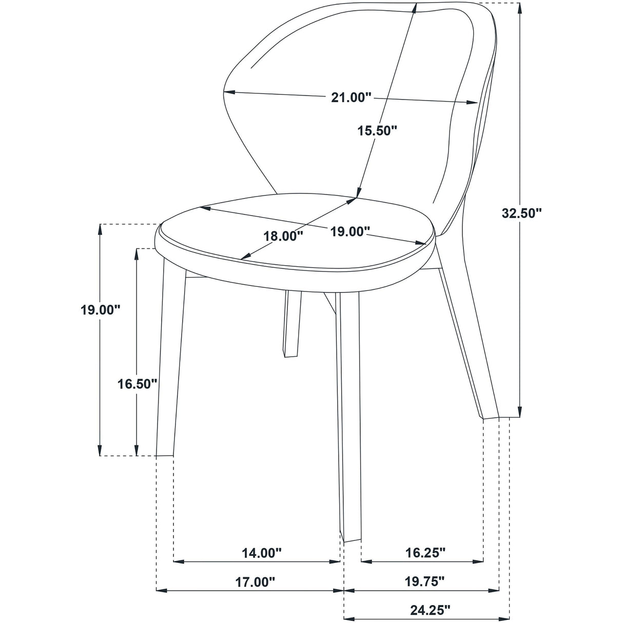 Coaster Furniture Randolph 192522 Set of 2 Dining Side Chair - Butterscotch/Brown IMAGE 14