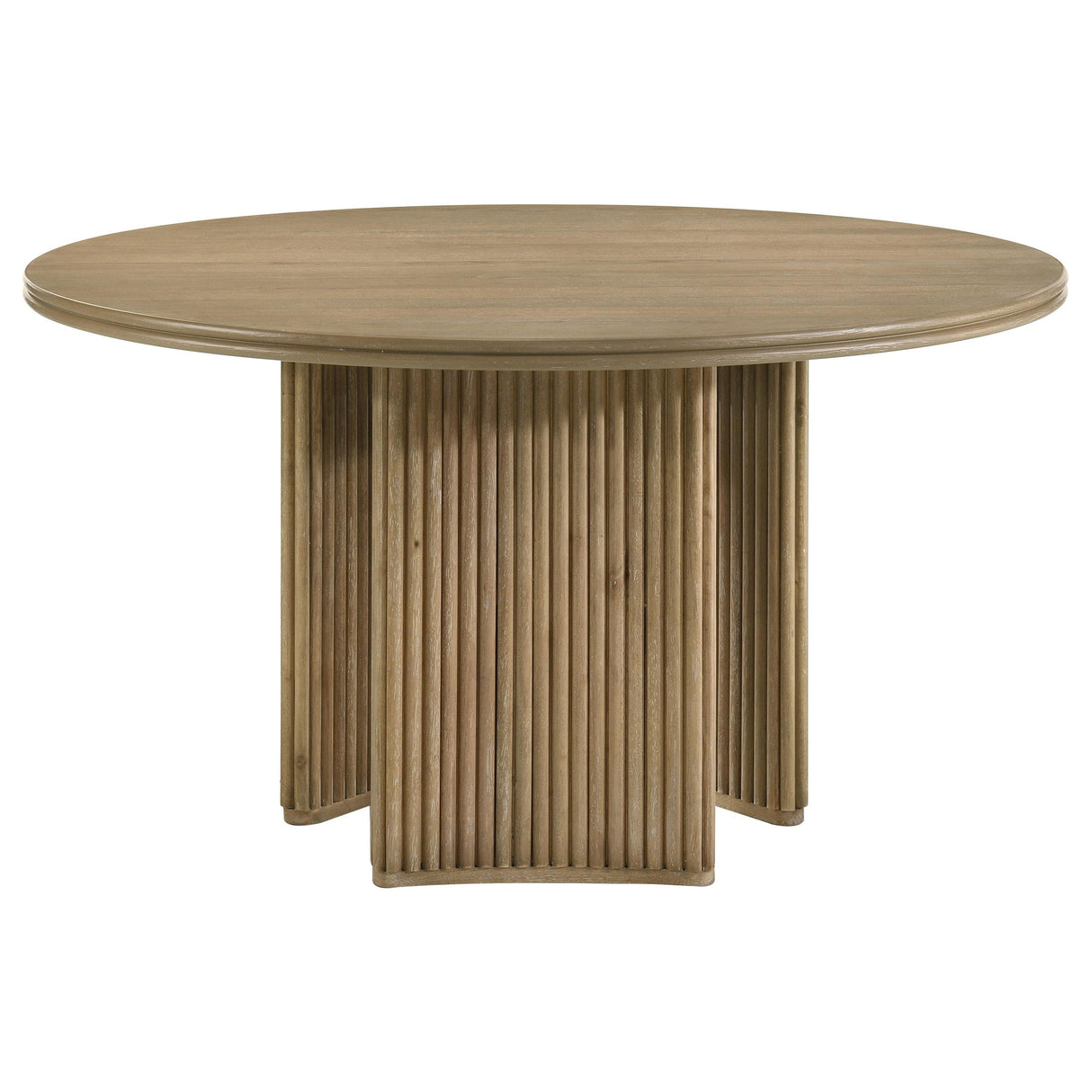 Coaster Furniture Adina 193610 53-inch Round Wood Dining Table - Distressed Light Brown IMAGE 2