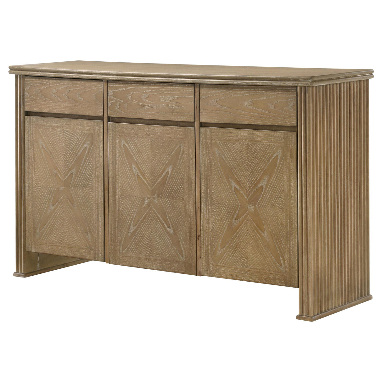 Coaster Furniture Adina 193615 3-door 59-inch Sideboard Server - Distressed Light Brown IMAGE 1