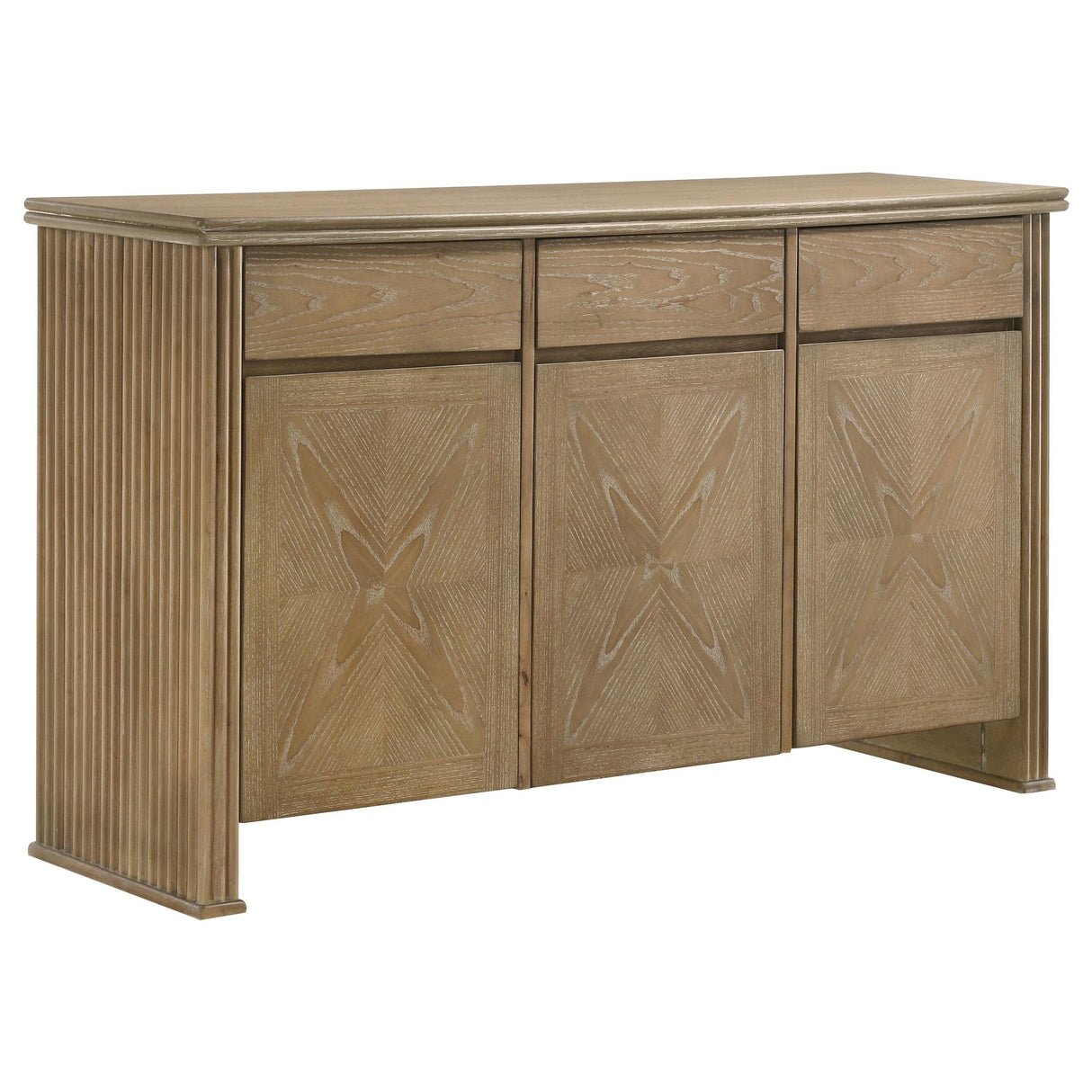 Coaster Furniture Adina 193615 3-door 59-inch Sideboard Server - Distressed Light Brown IMAGE 3