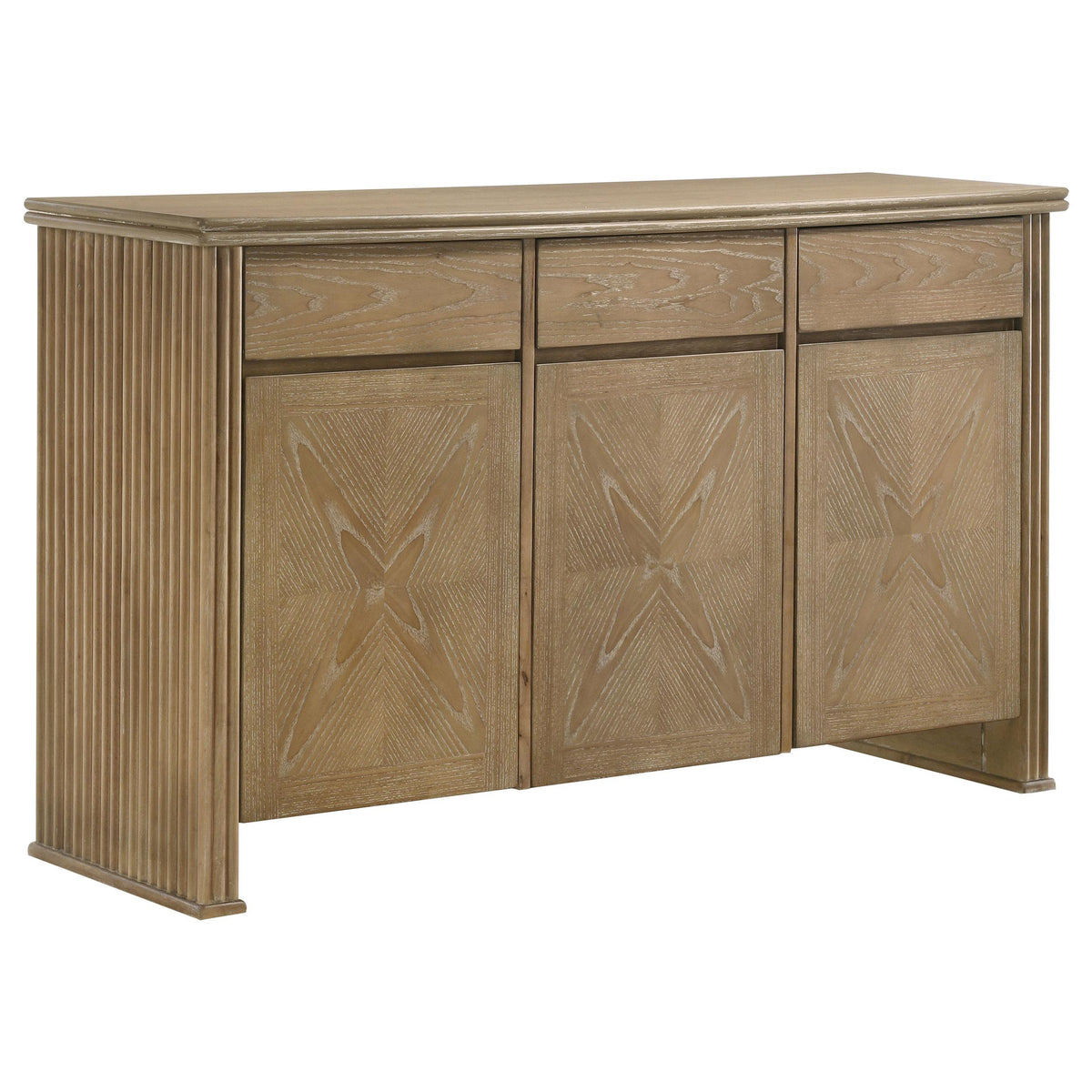 Coaster Furniture Adina 193615 3-door 59-inch Sideboard Server - Distressed Light Brown IMAGE 3
