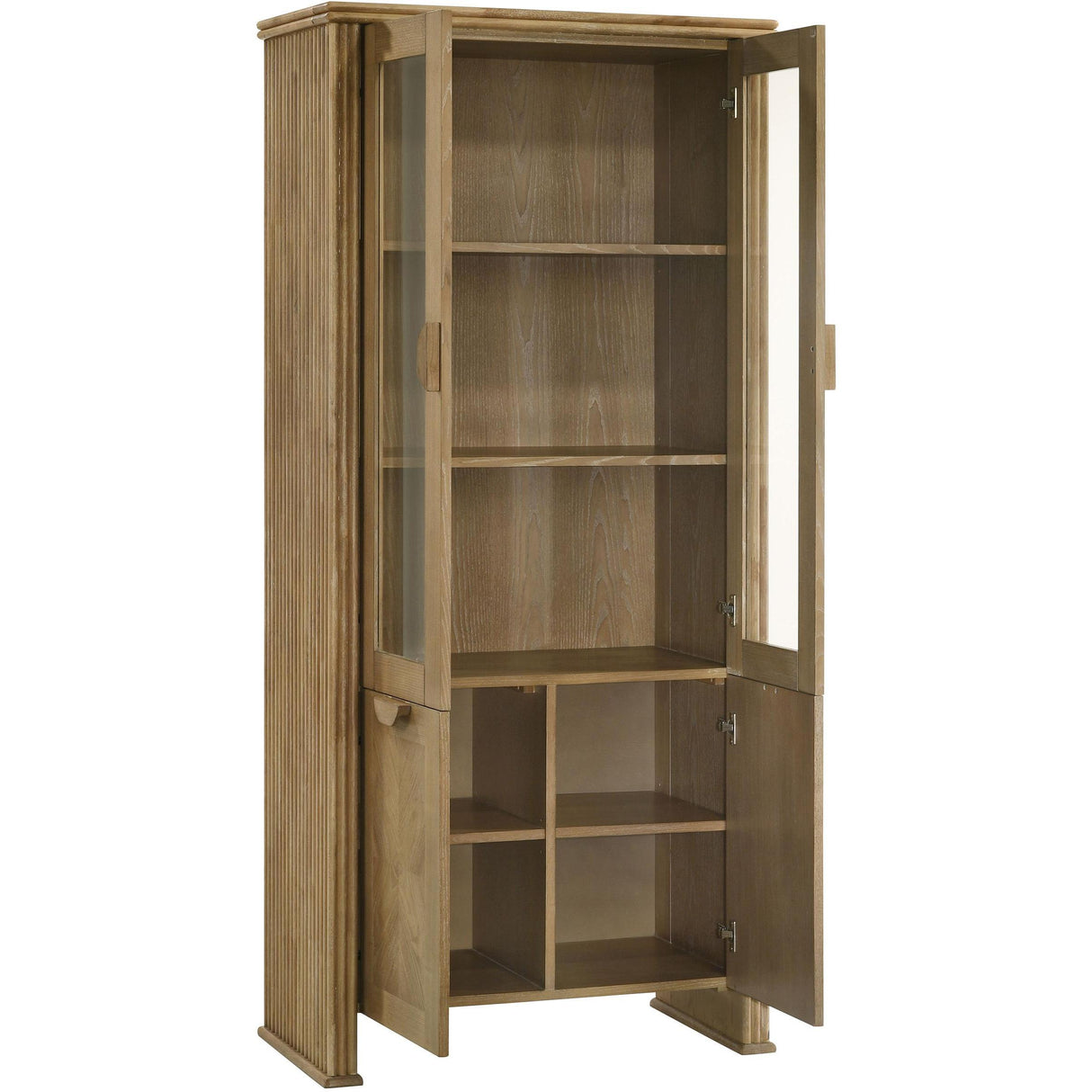 Coaster Furniture Adina 193616 77-inch Tall Display Cabinet - Distressed Light Brown IMAGE 3