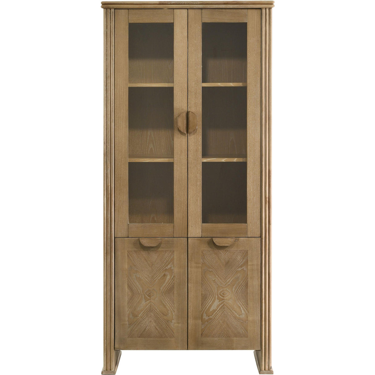 Coaster Furniture Adina 193616 77-inch Tall Display Cabinet - Distressed Light Brown IMAGE 4